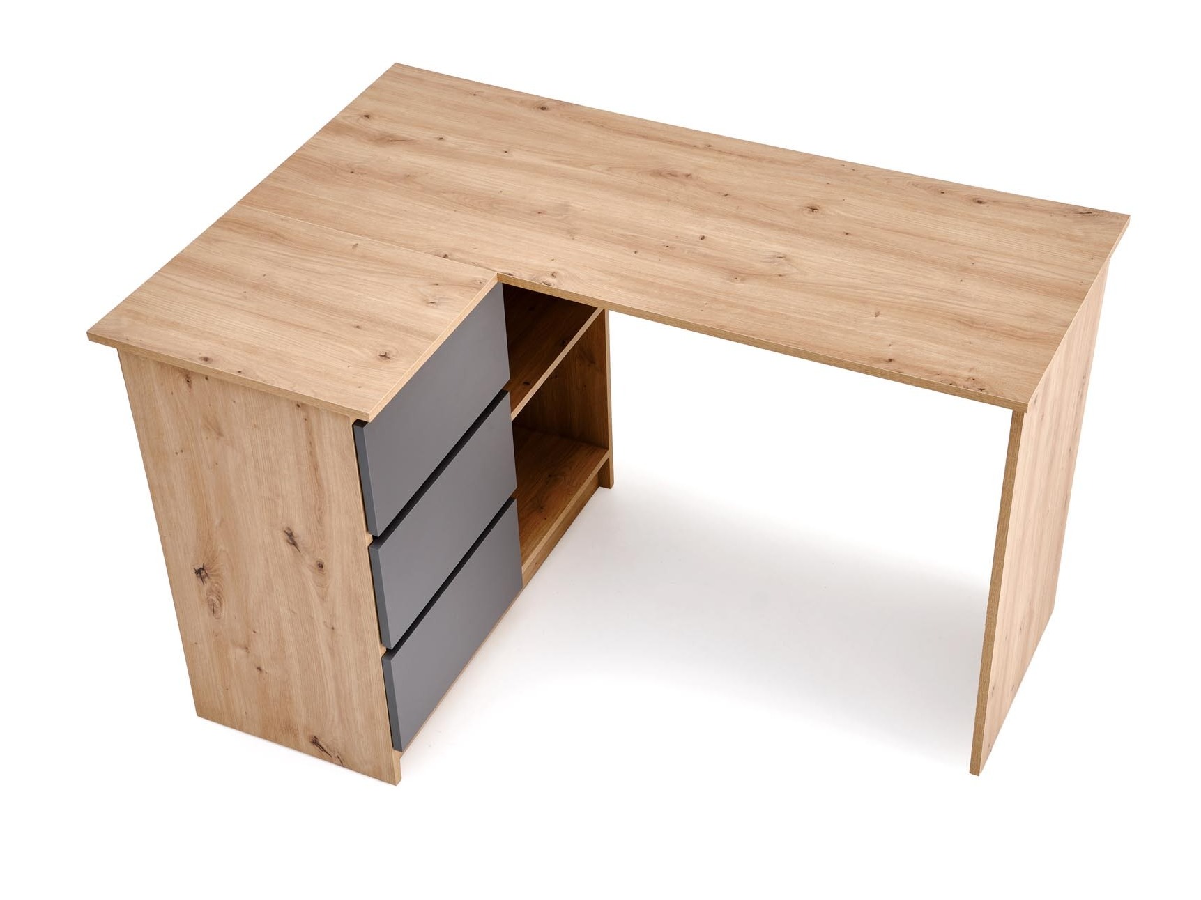 Mesa de escritório para cantos Houston 1950 (Grafite + Carvalho Artisan)