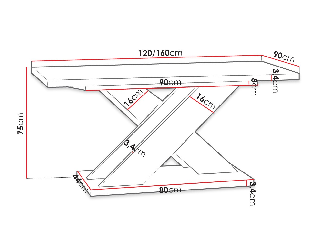 Mesa Goodyear 117 (Cinzento + Preto)
