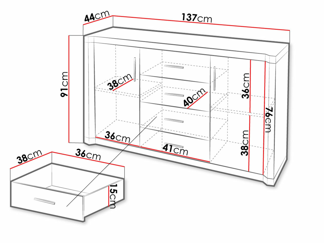 Cómoda Lorelie 104 (Carvalho sonoma)
