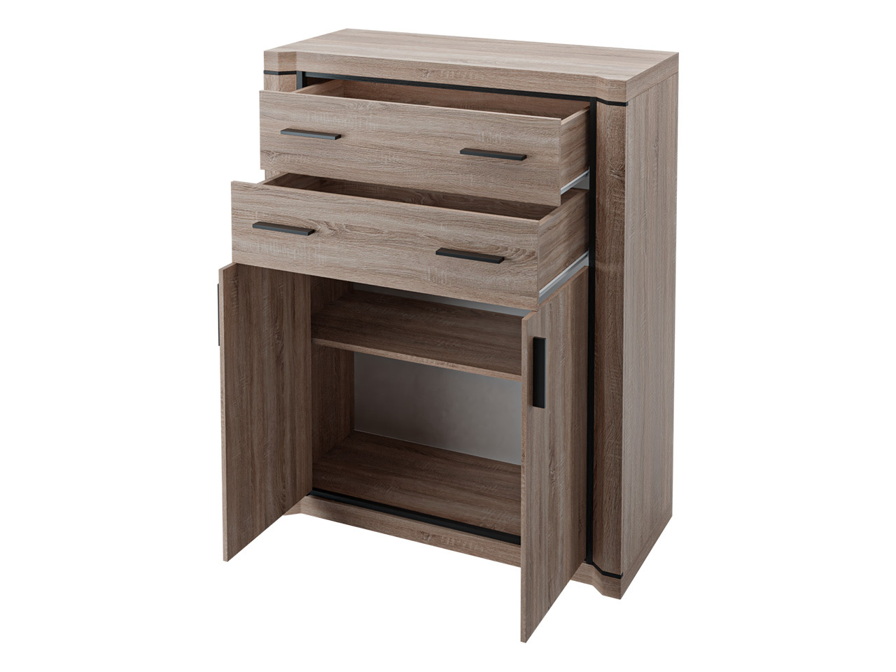 Conjunto para sala de estar Lorelie 124 (Brigadeiro carvalho)