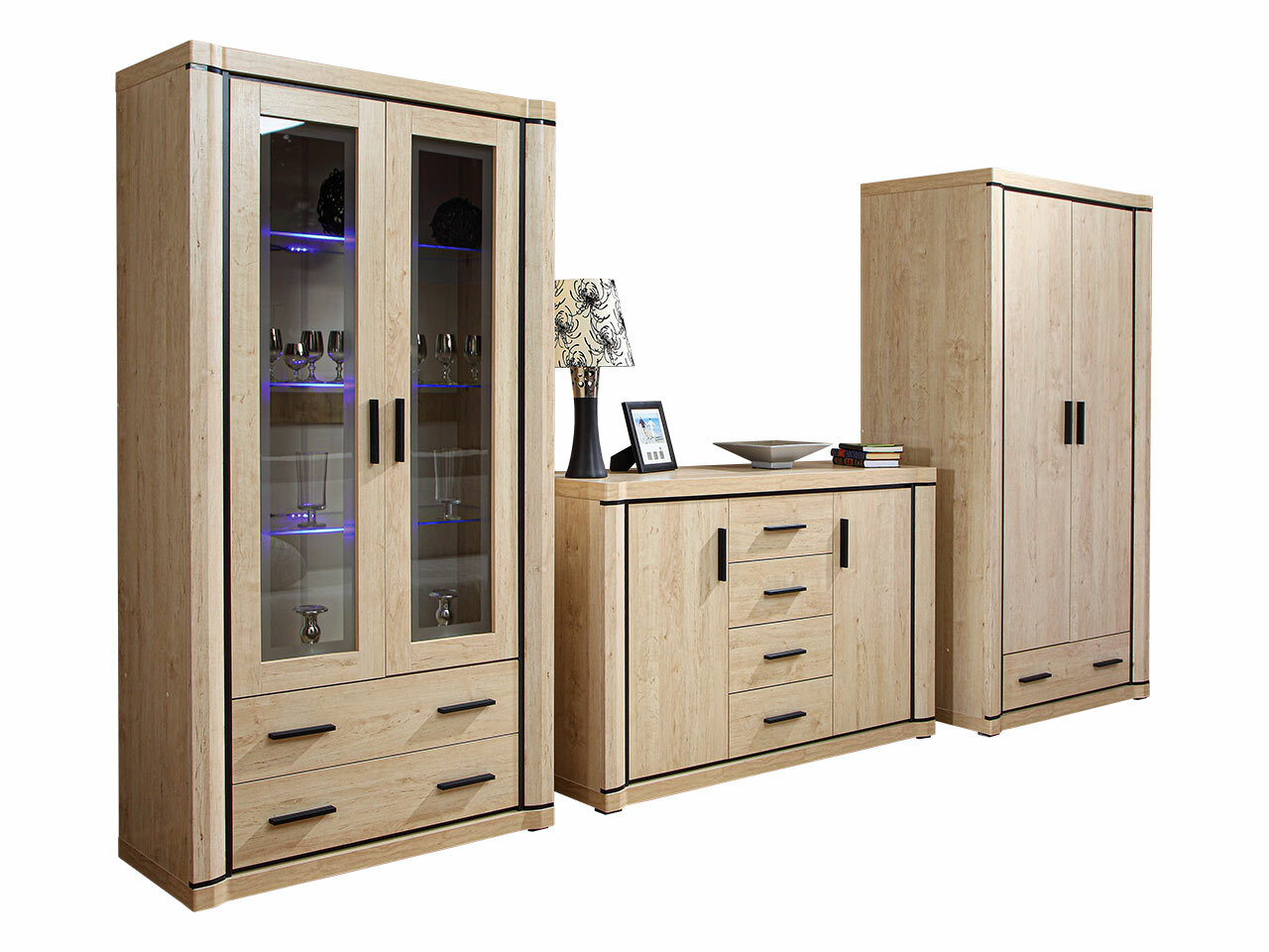 Conjunto para sala de estar Lorelie 125 (Carvalho sonoma)