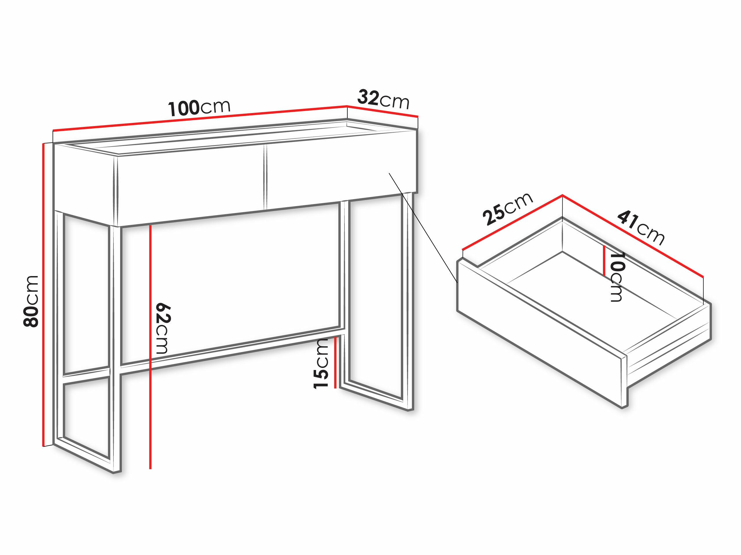 Consola Lunole 103 (Caxemira)