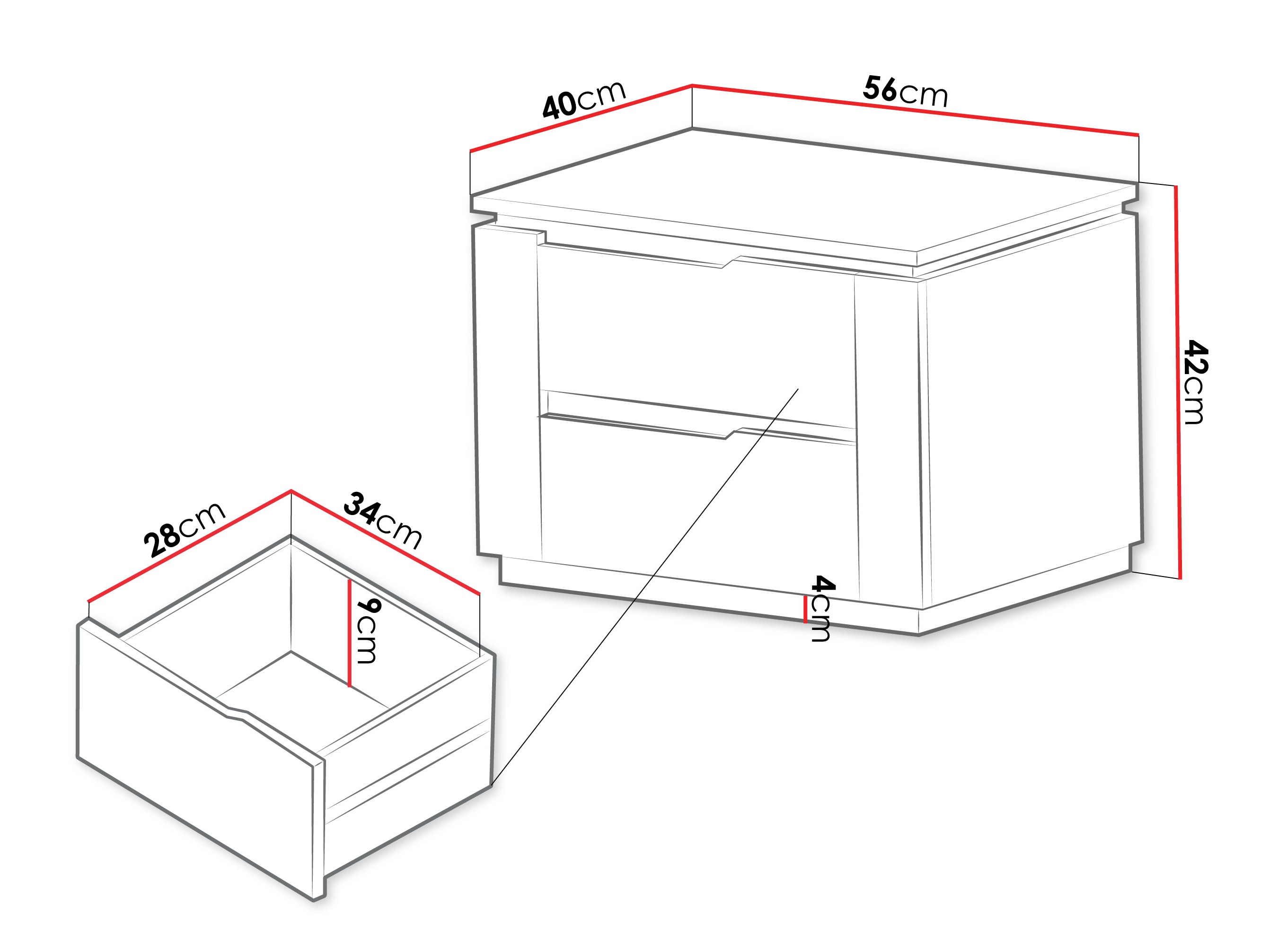 Mesa de cabeceira Comfivo Elivelo 103