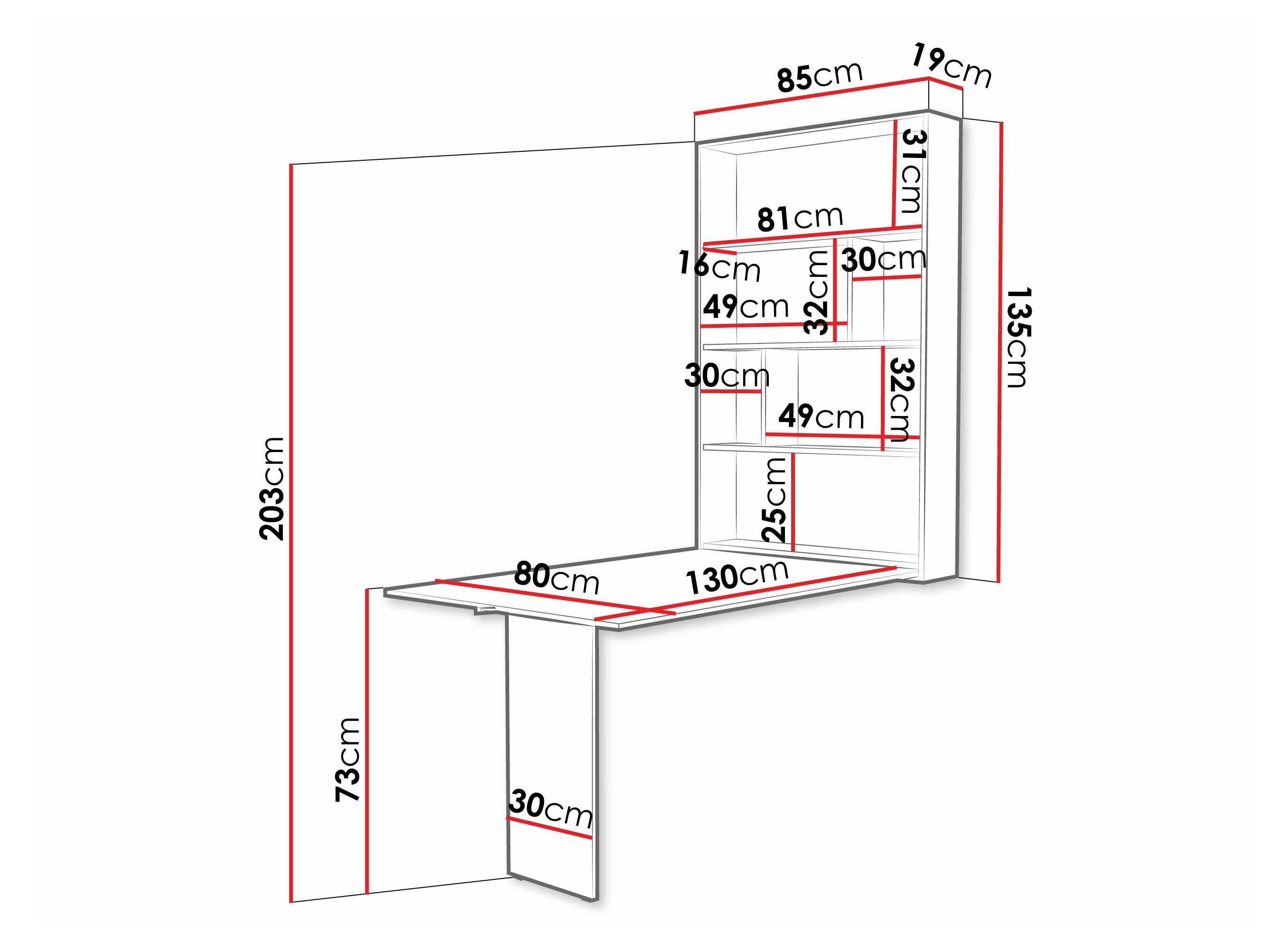 Mesa dobrável Pinis III (Branco)