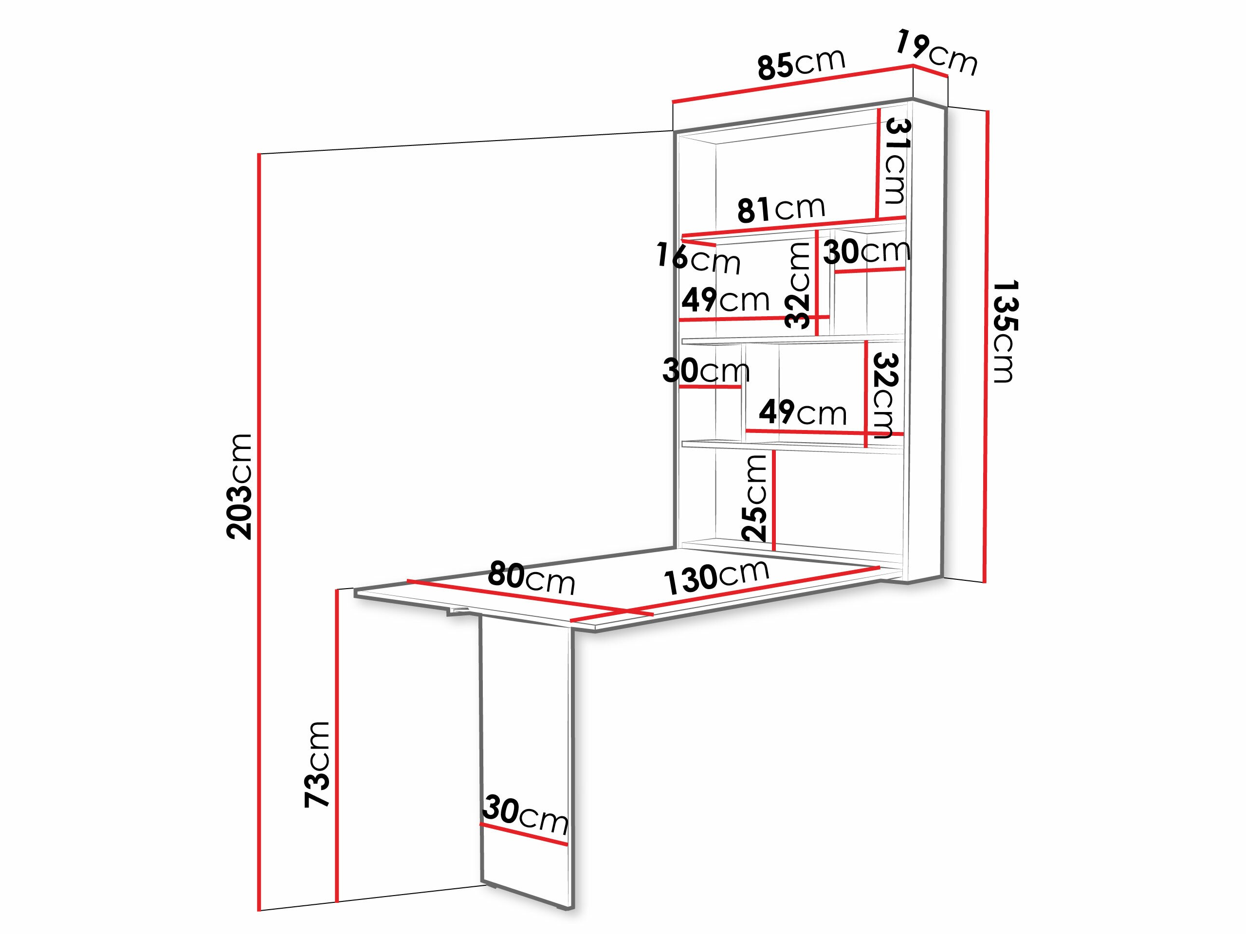 Mesa dobrável Pinis III (Carvalho sonoma)
