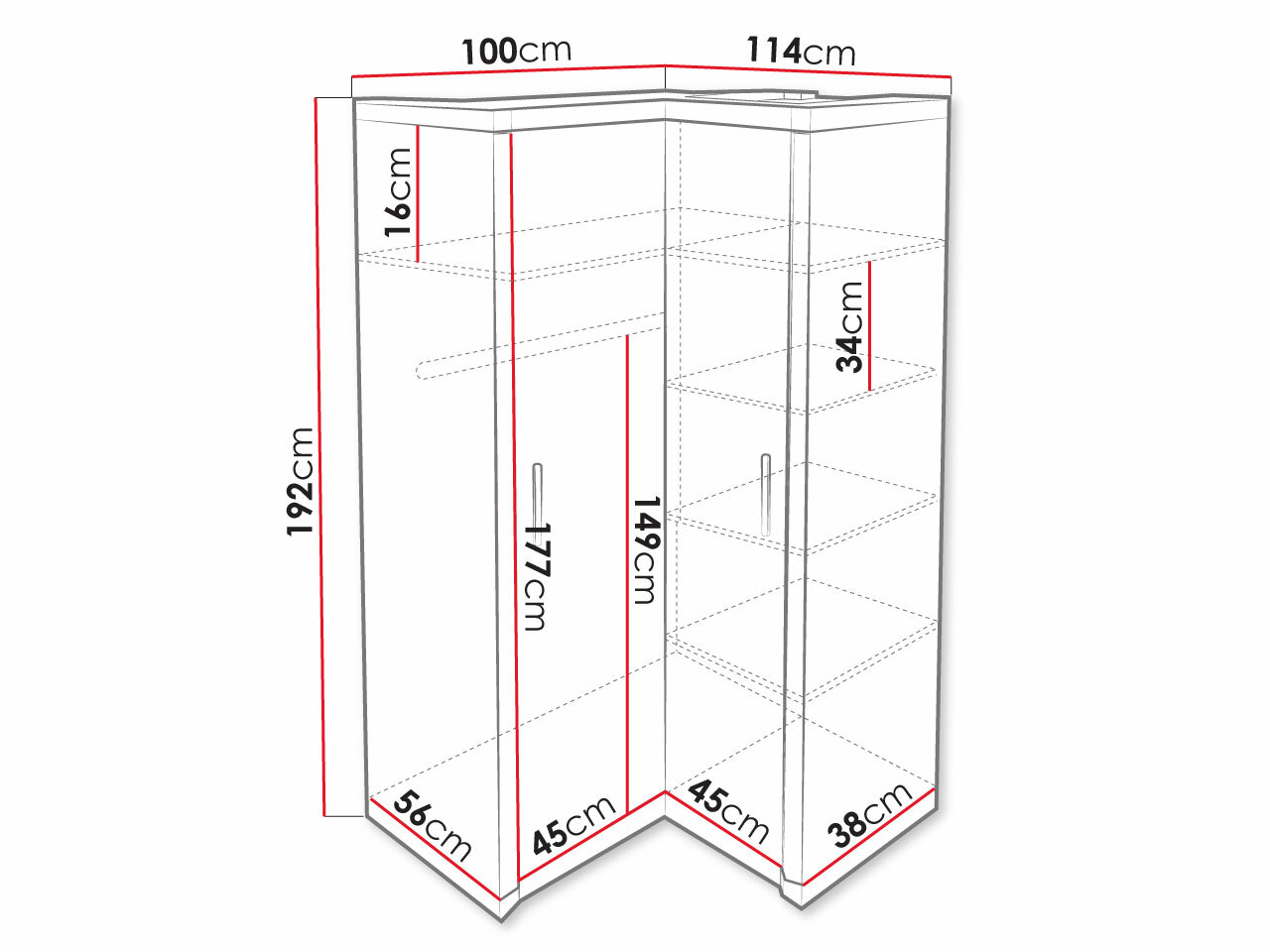 Roupeiro de canto Lorelie 119 (Brigadeiro carvalho)