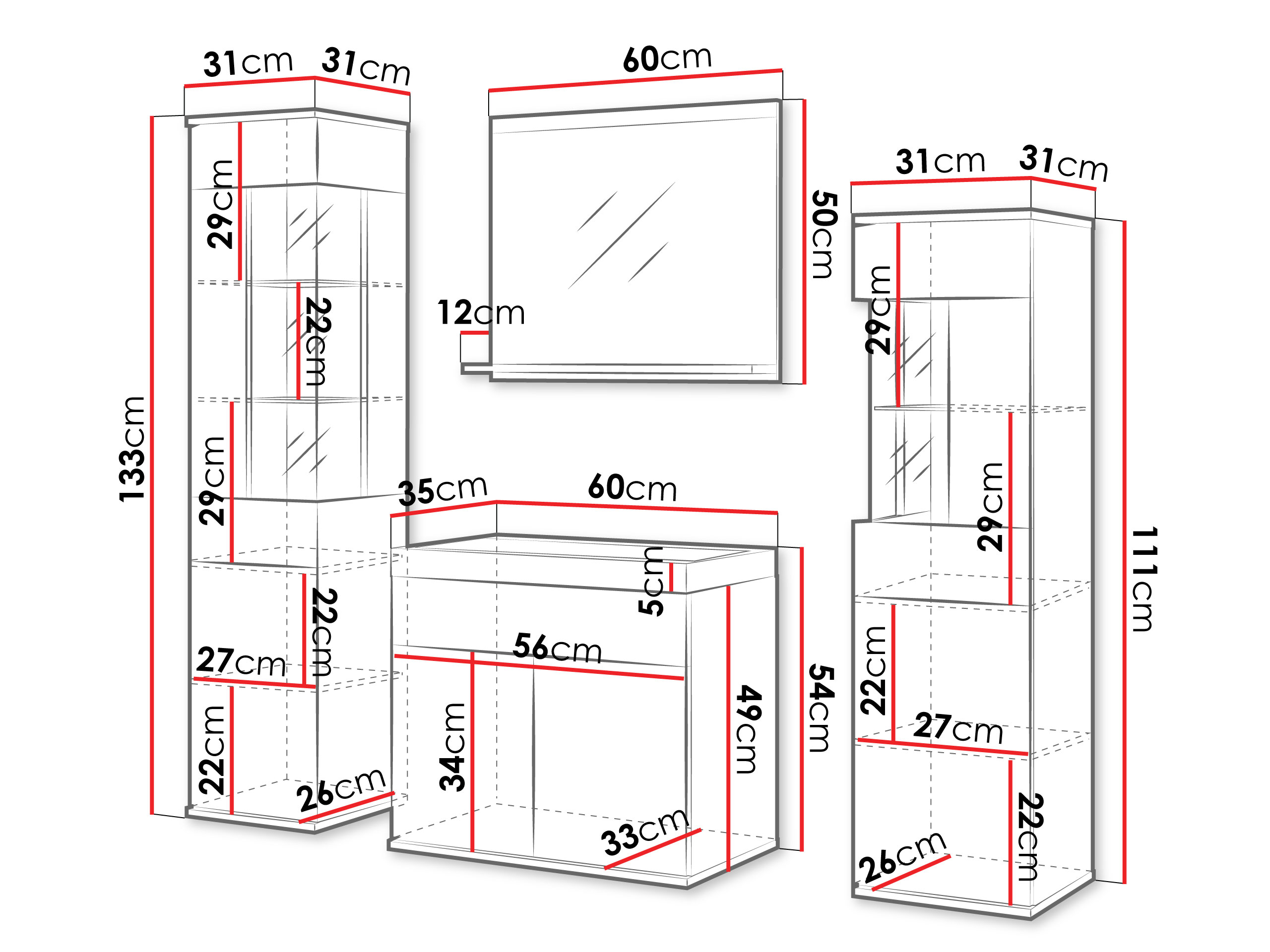 Conjunto para casa de banho Sarasota 194 (Grafite)