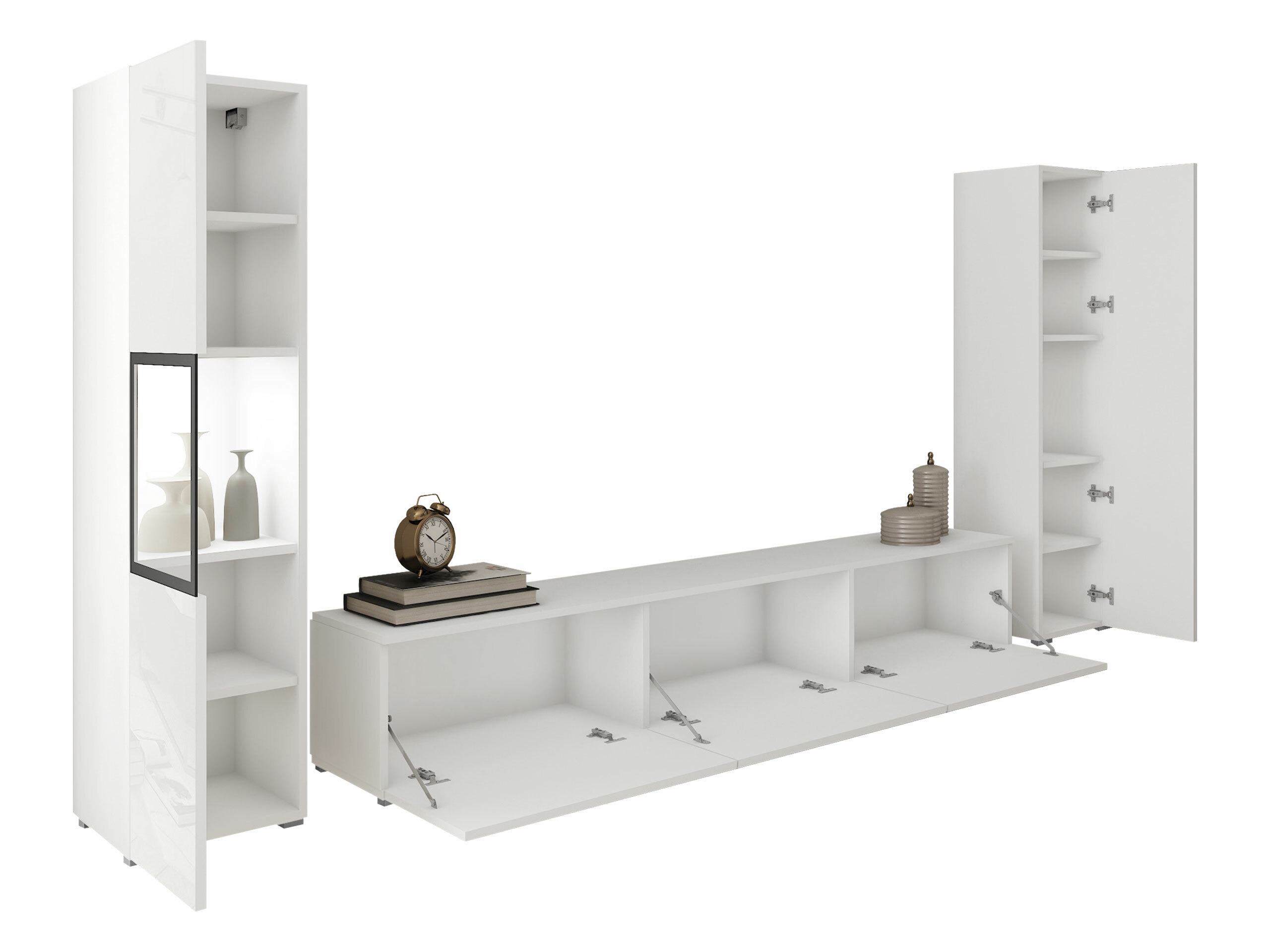 Conjunto para sala de estar Sarasota 193 (Branco + Branco brilhante)