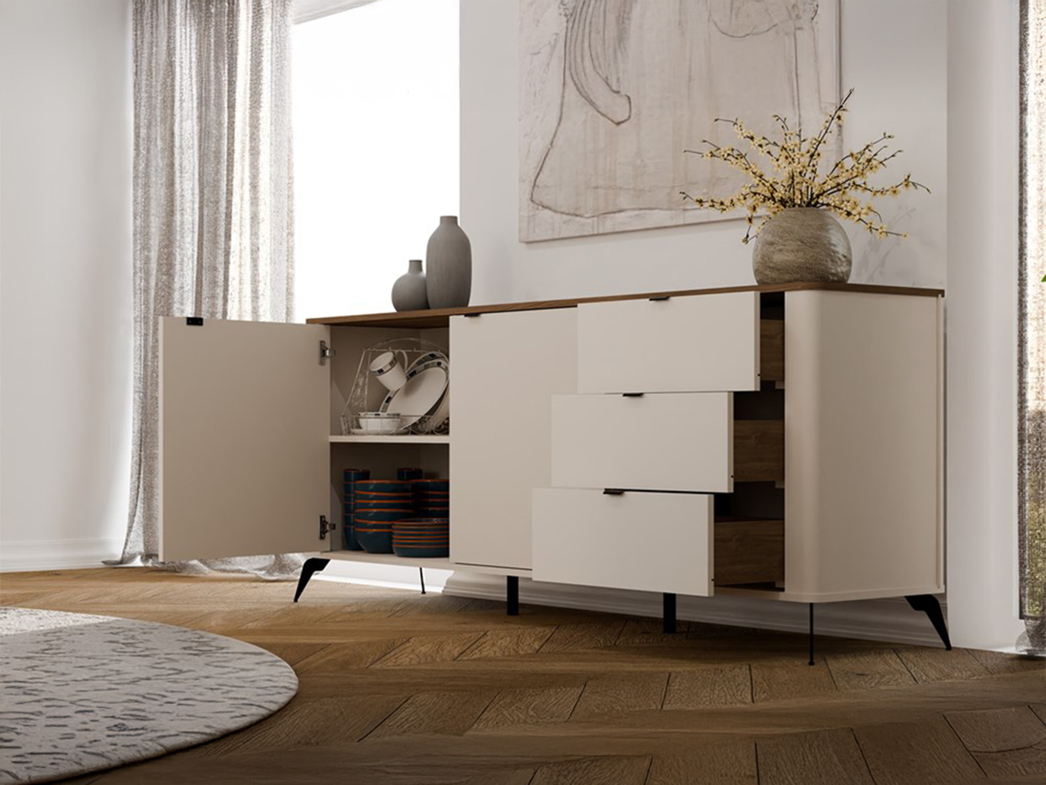 Cómoda Soavie 106 (Caxemira + Carvalho)