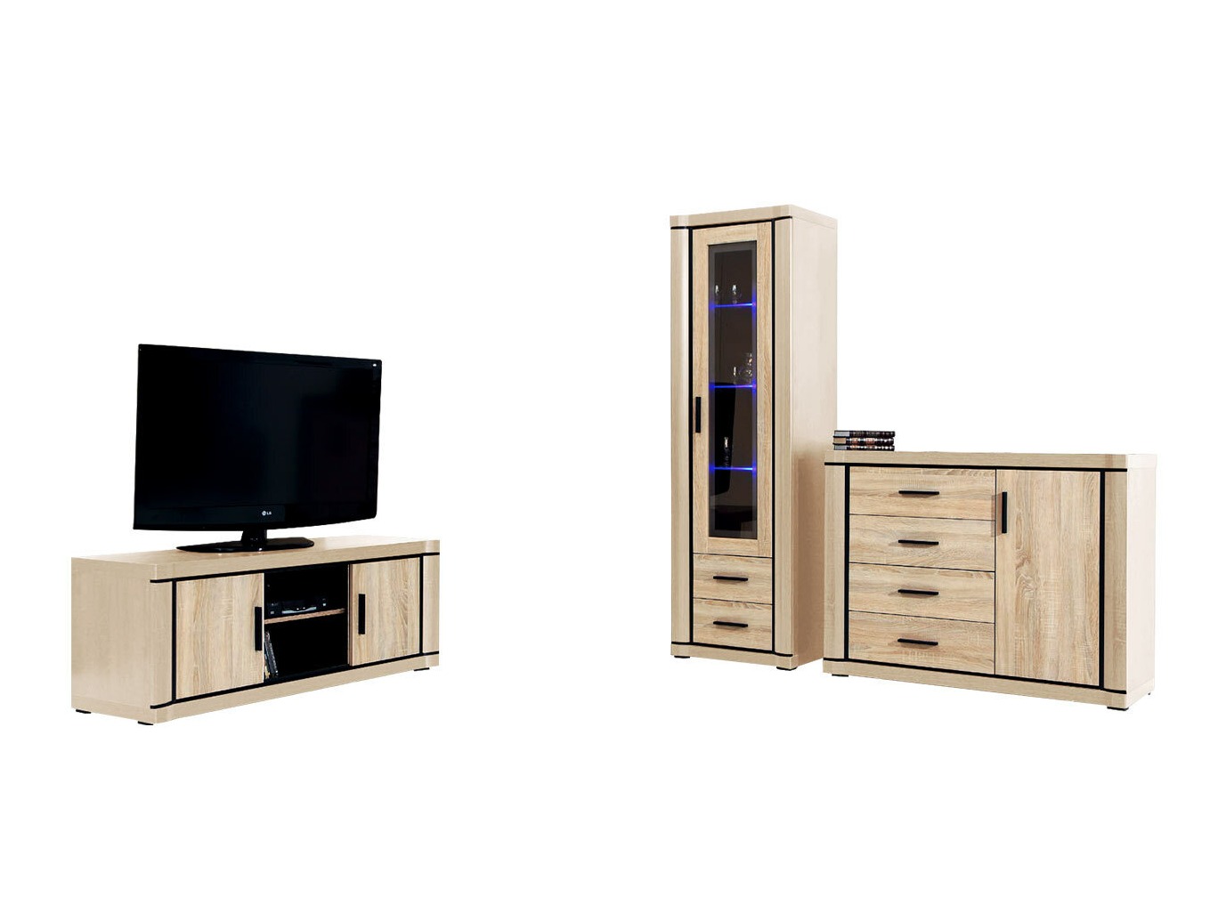 Conjunto para sala de estar Lorelie 122 (Carvalho sonoma)