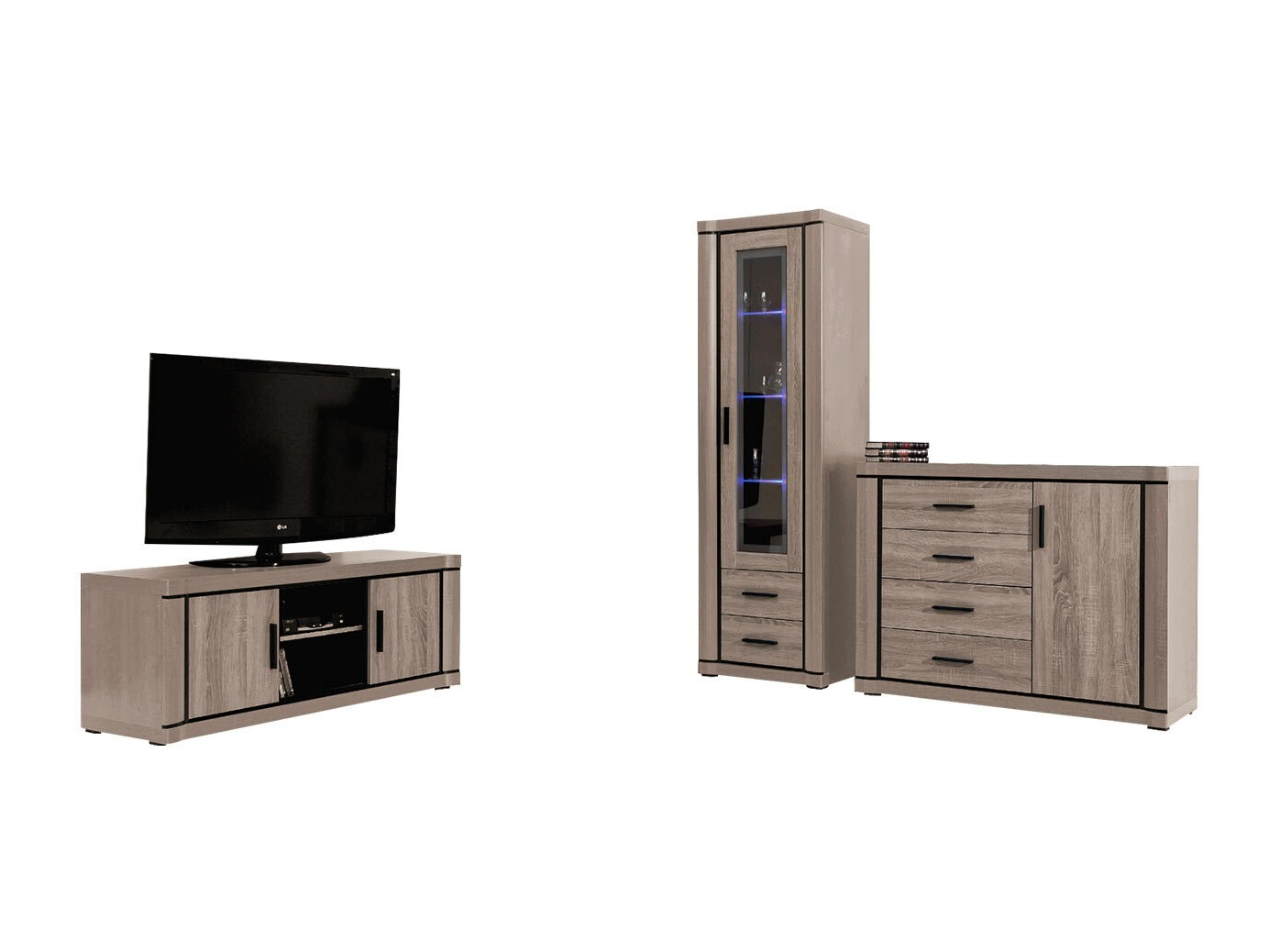 Conjunto para sala de estar Lorelie 122 (Trufa carvalho)