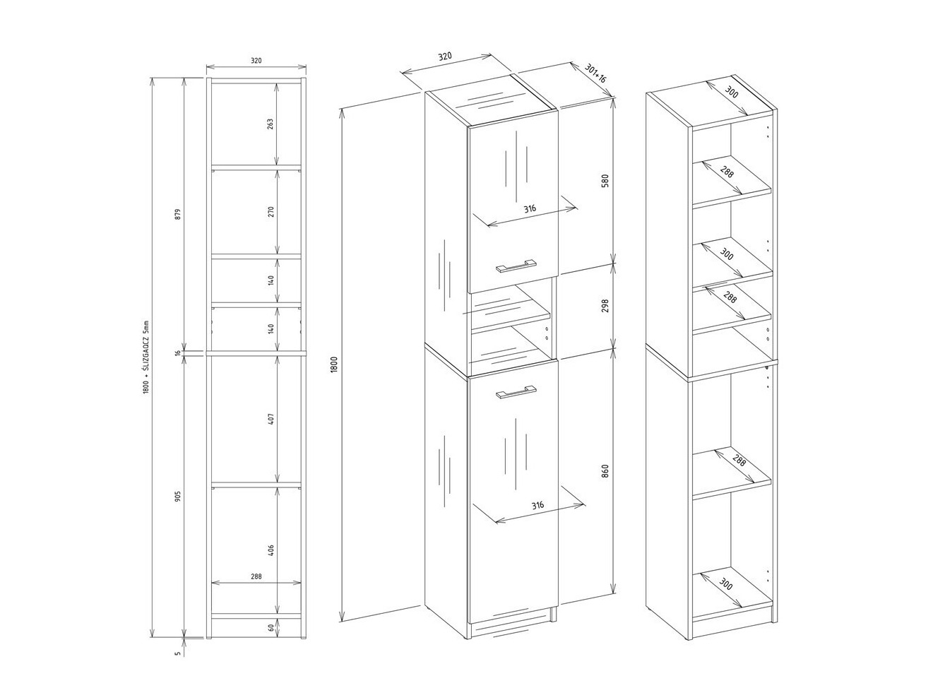 Armário colocado para casa de banho Mandeville 152 (Antracite + Carvalho Artisan)