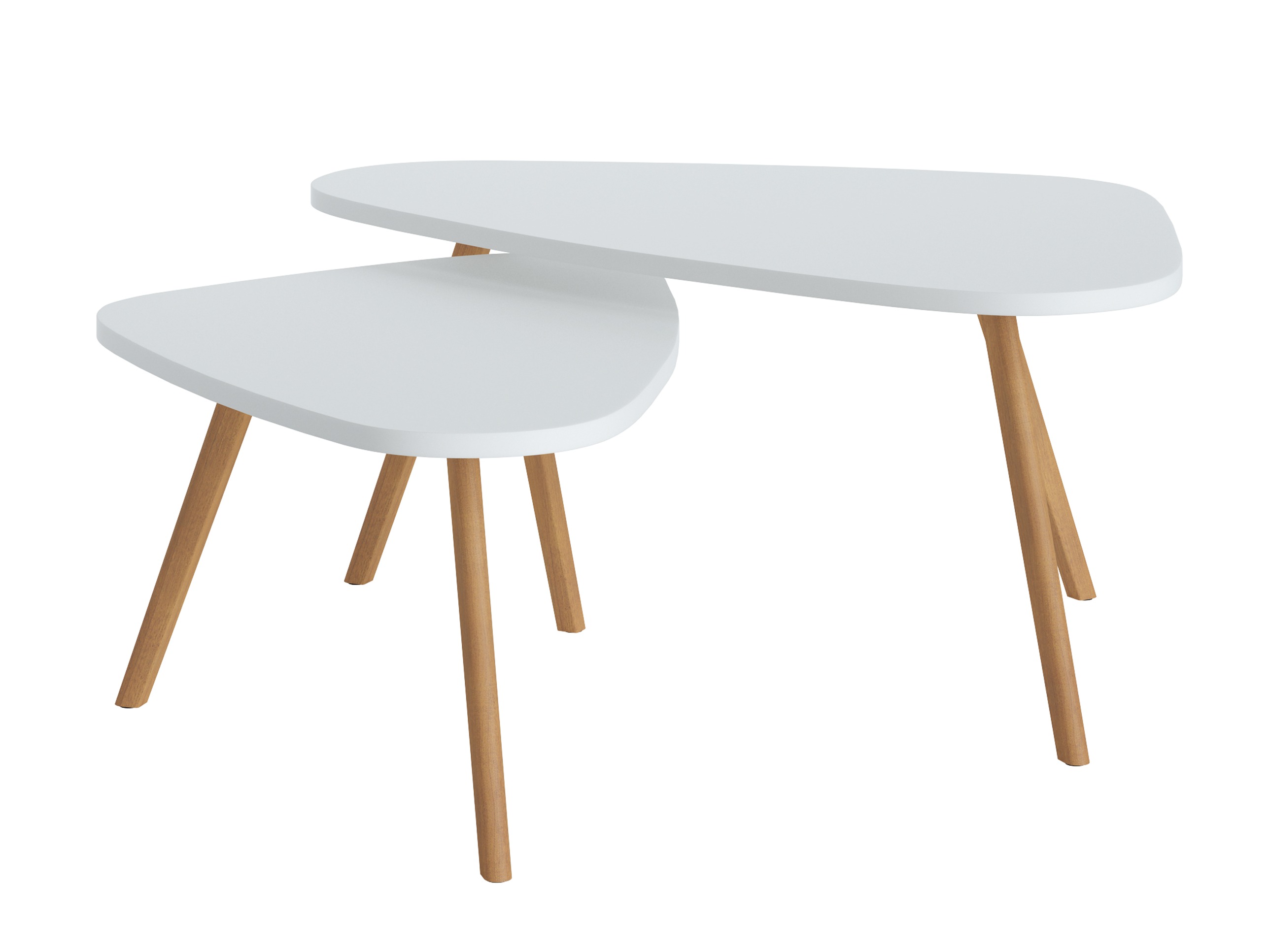 Conjunto de mesa de centro Ontario 202 (Branco + Carvalho)