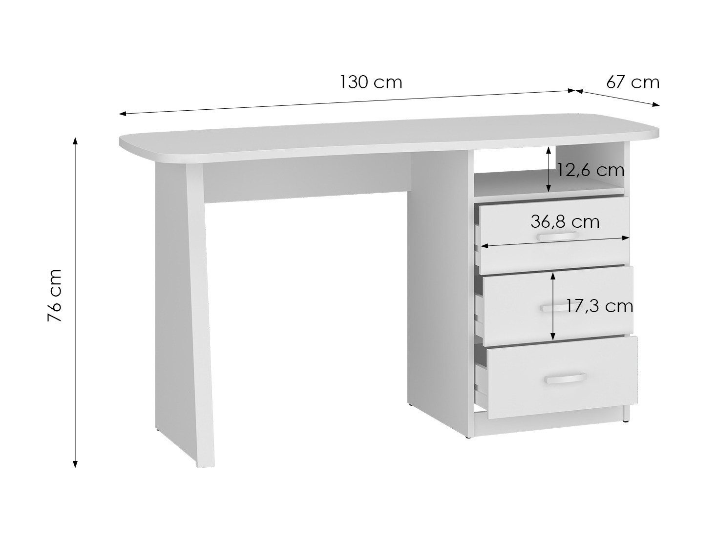 Mesa de escritório Ontario 204 (Branco)