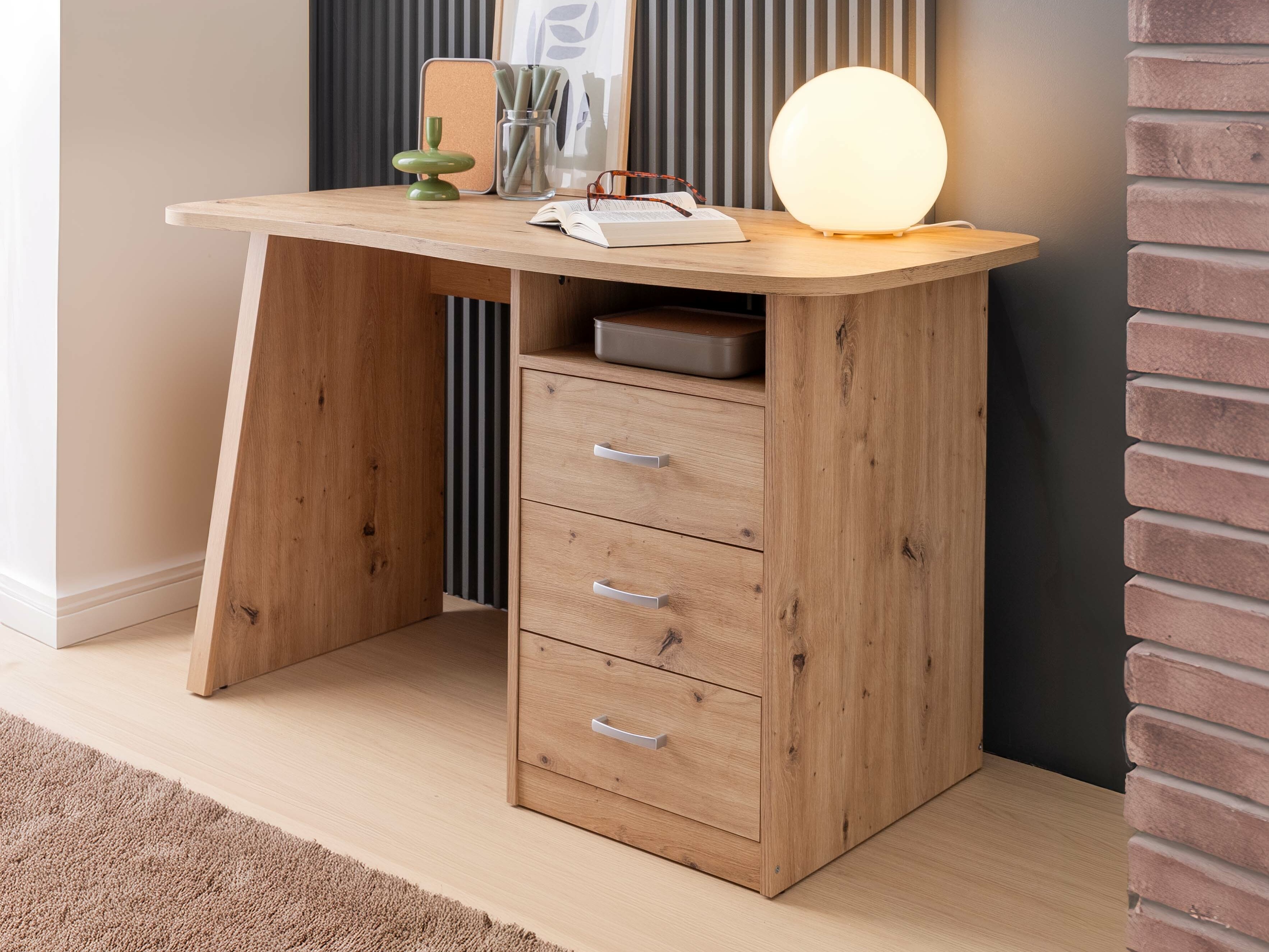 Mesa de escritório Ontario 204 (Carvalho Artisan)