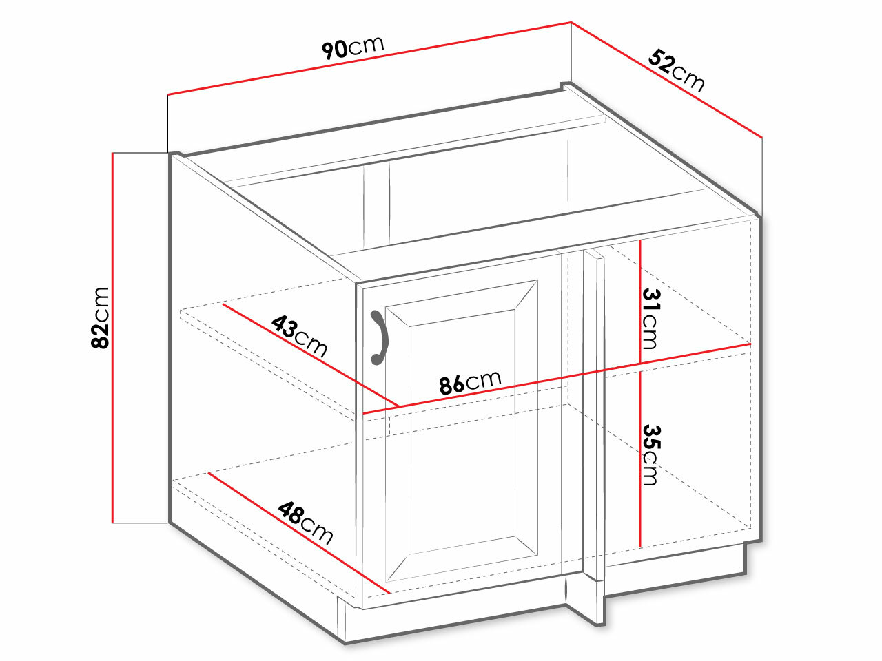Armário modular com portas Retro White 100
