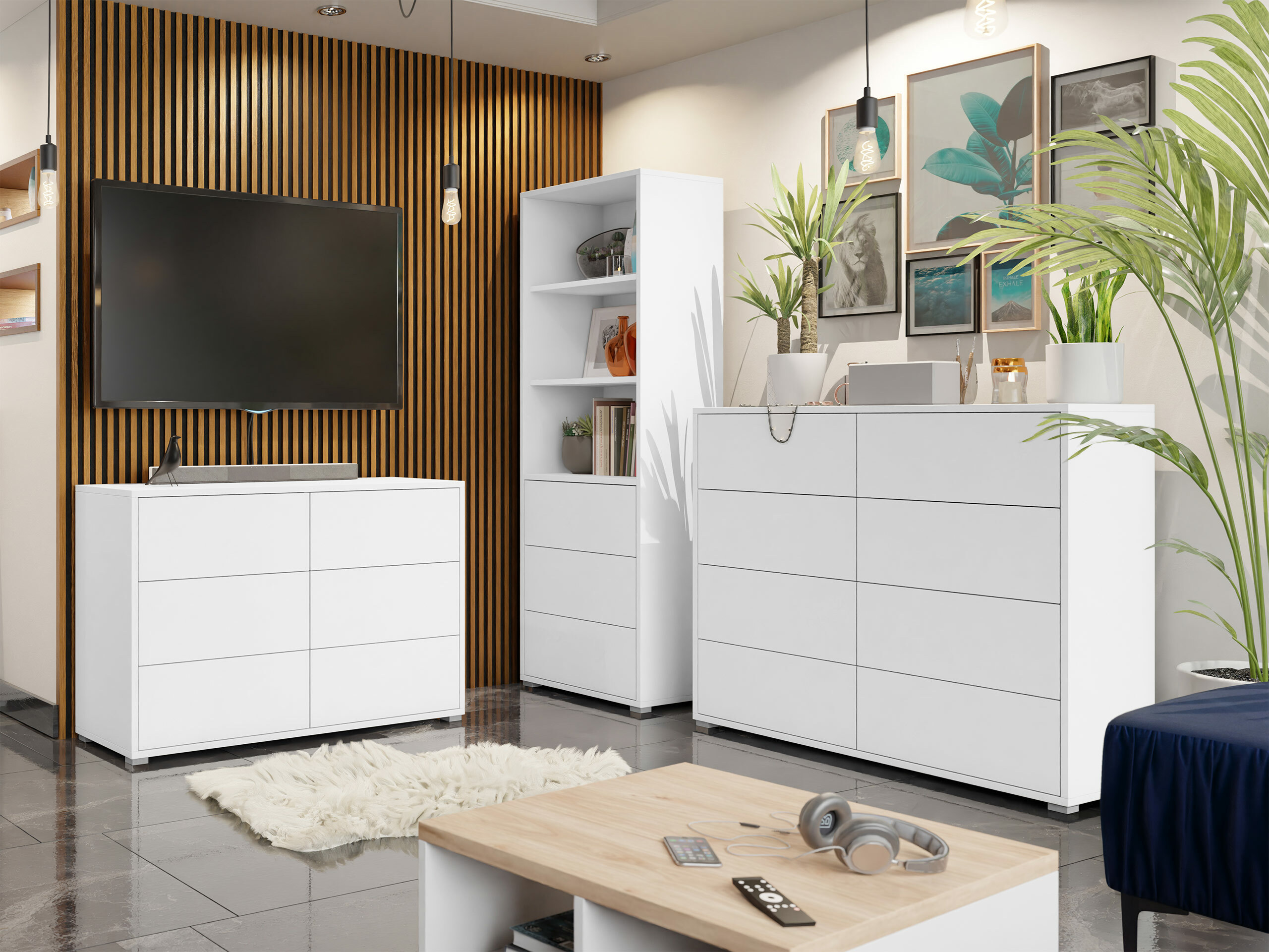 Conjunto para sala de estar Comfivo Fersoe 107 (Branco)