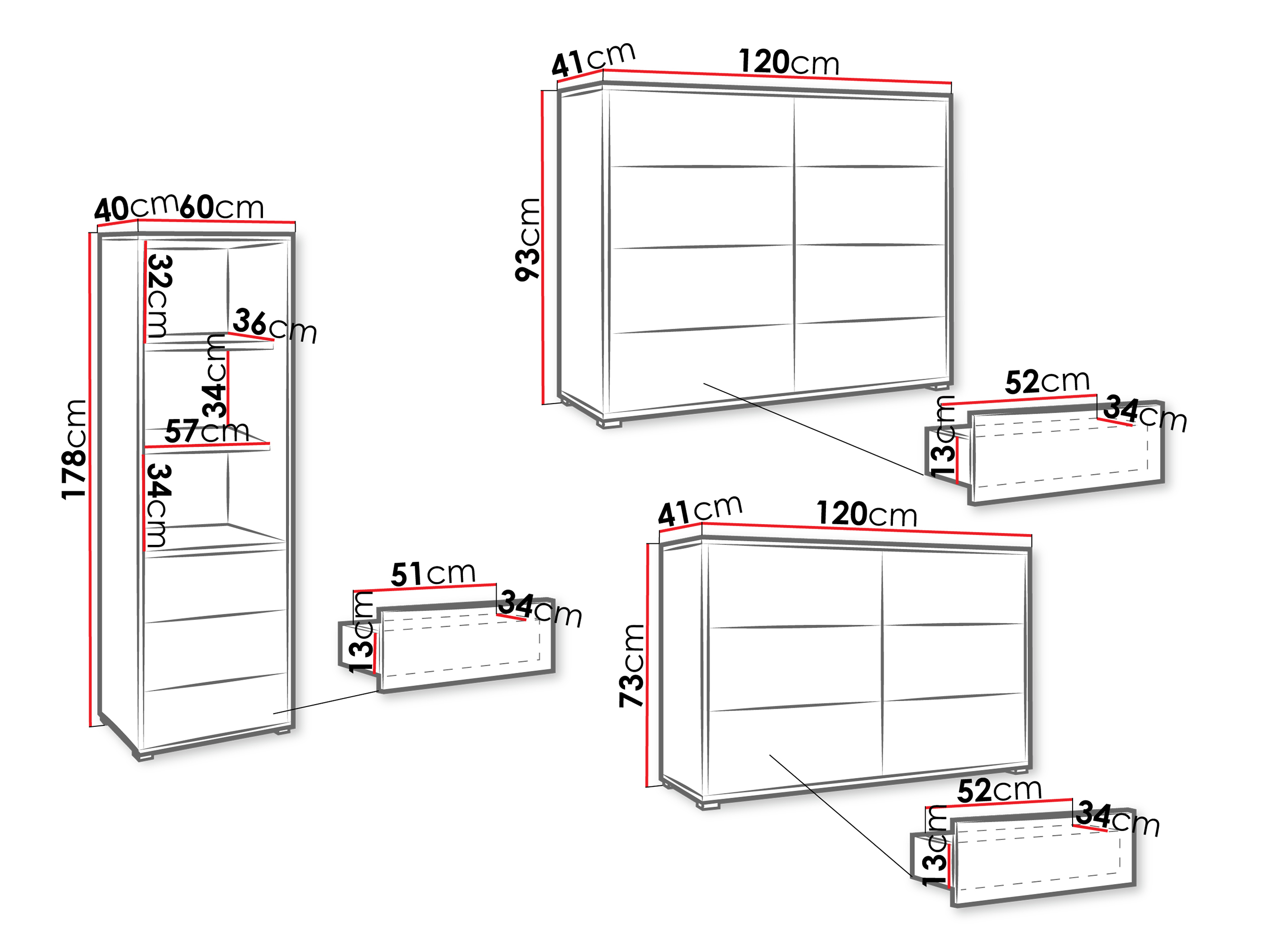 Conjunto para sala de estar Comfivo Fersoe 107 (Branco)
