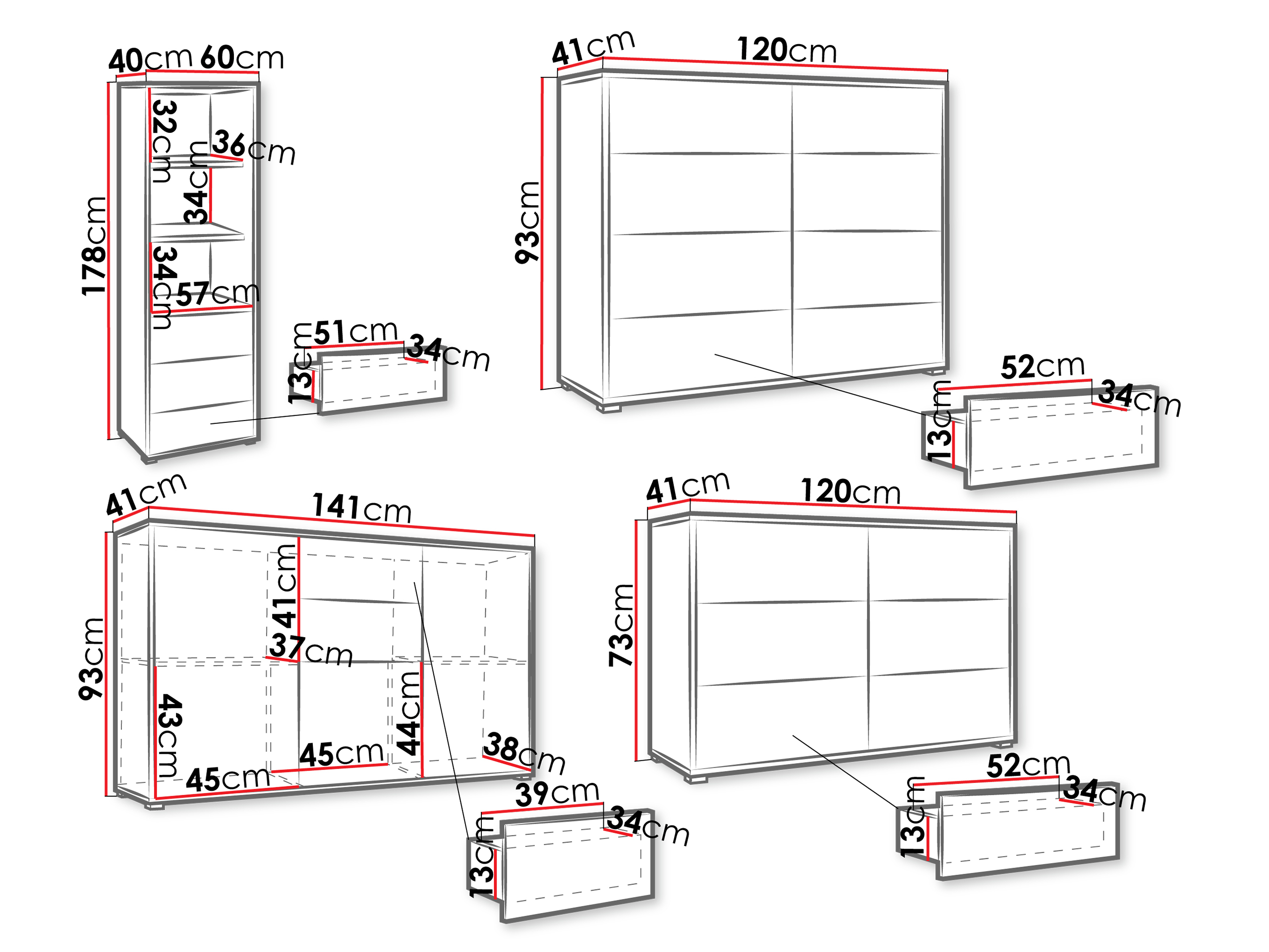 Conjunto para sala de estar Comfivo Tutela II (Branco)