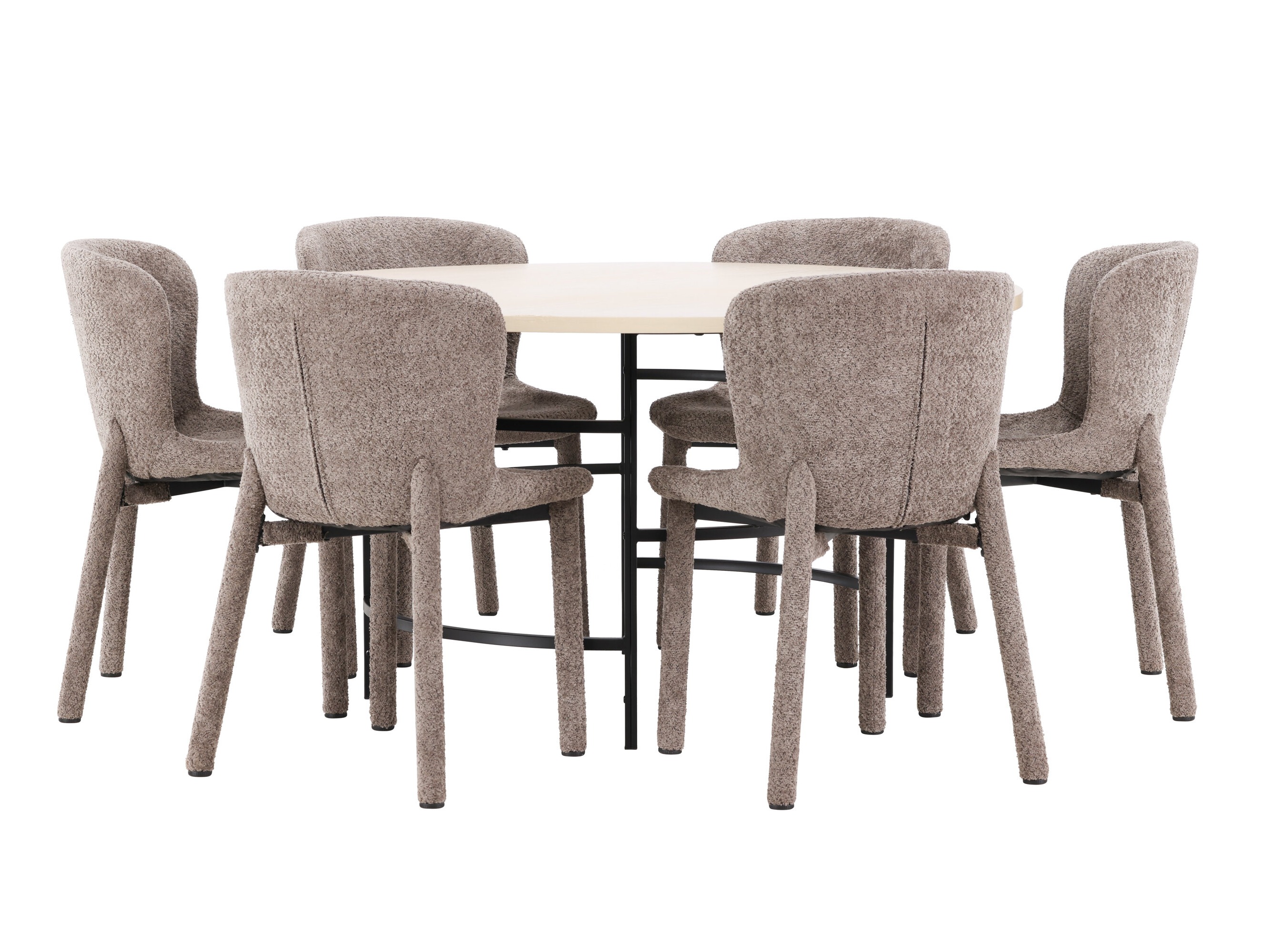 Conjunto para refeições Dallas 4987 (Castanho claro + Preto)