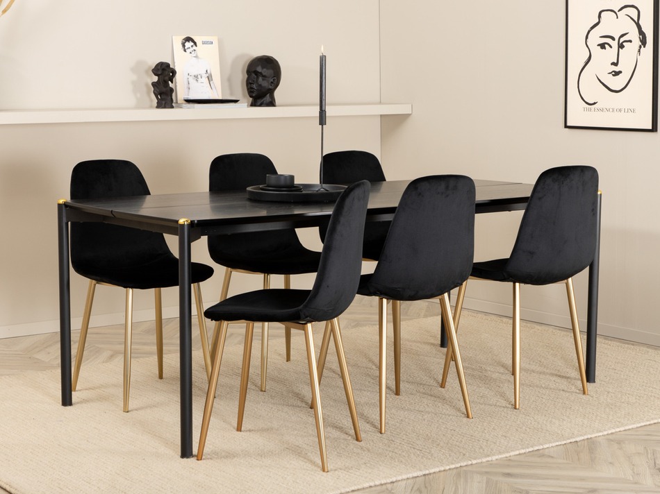 Conjunto para refeições Dallas 5016 (Preto + Dourado)