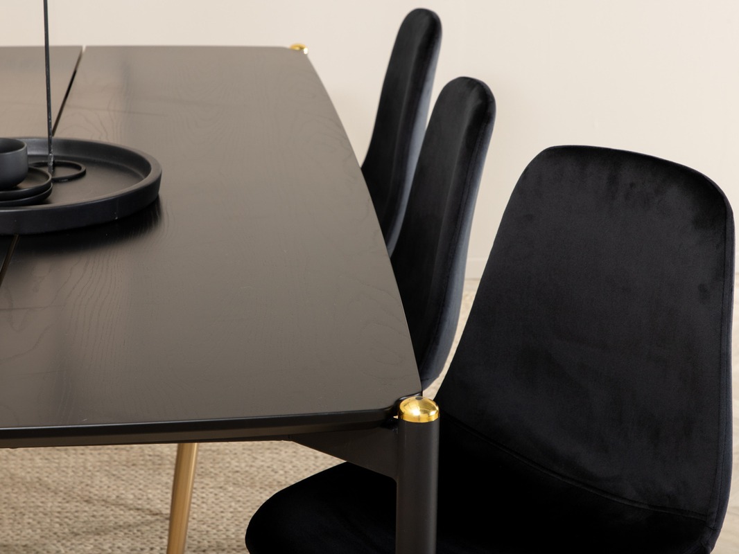 Conjunto para refeições Dallas 5016 (Preto + Dourado)