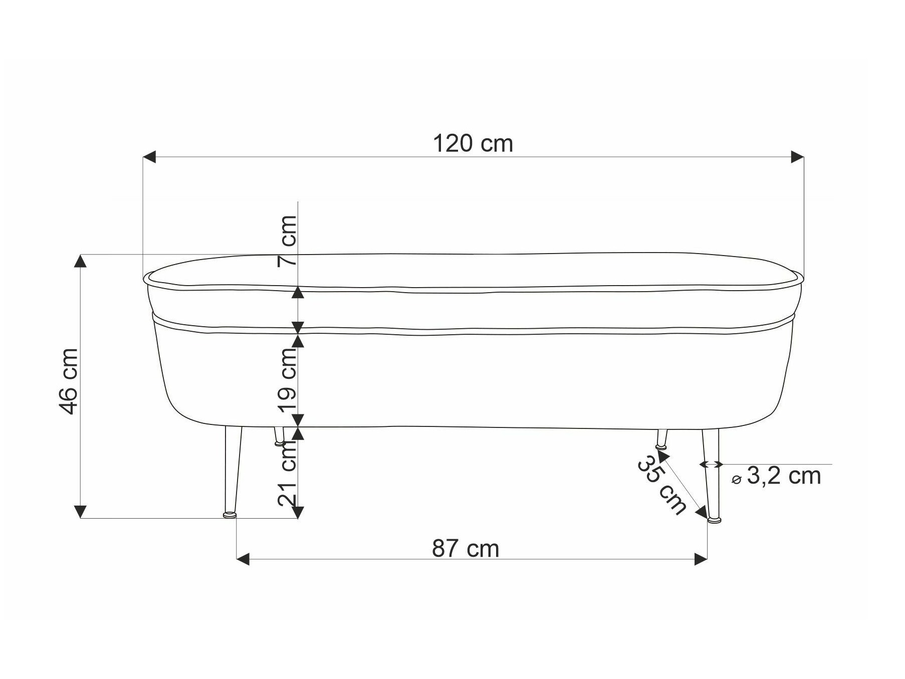 Banco estofado Houston 1446