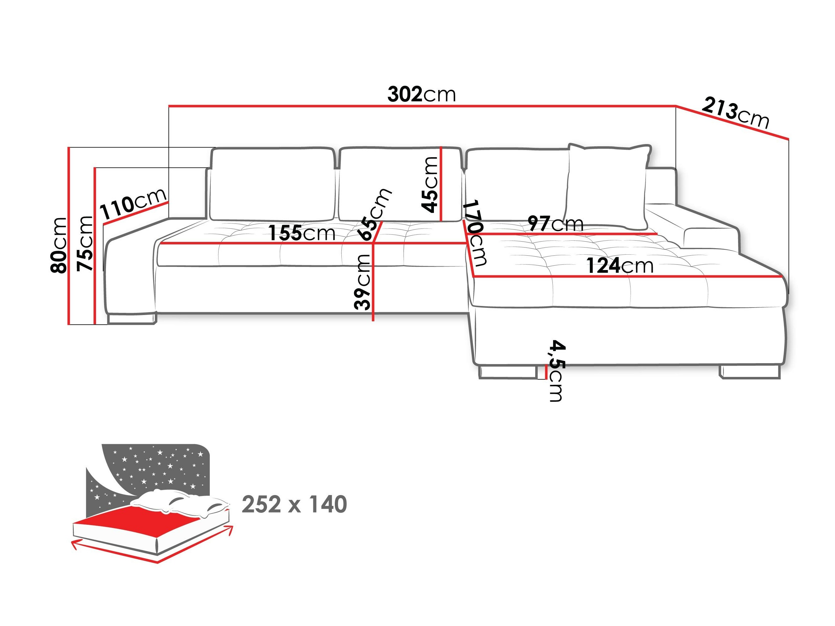 Sofá de canto Comfivo 147 (Magic Velvet 2219 + Magic Velvet 2217)