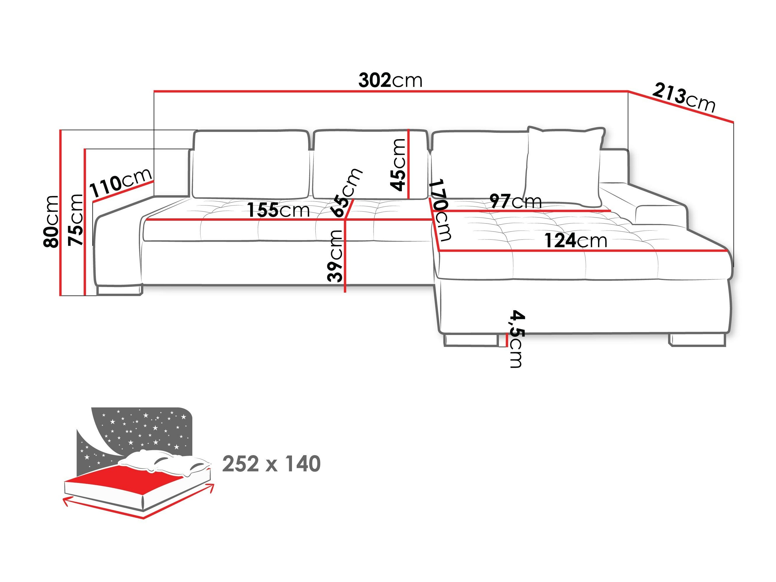 Sofá de canto Comfivo 147 (Rico 12)