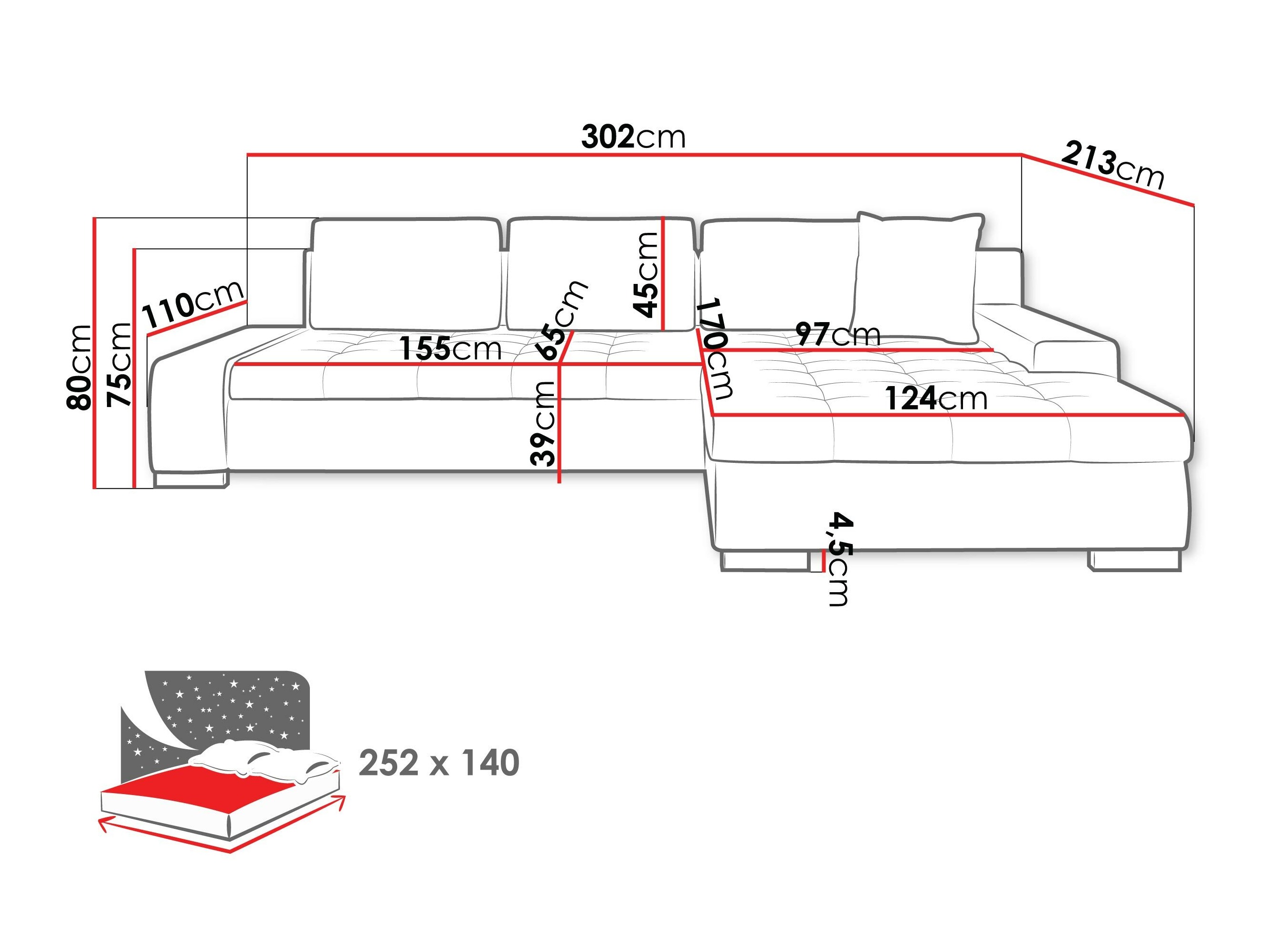 Sofá de canto Comfivo Nitor II (Kronos 022 + Senegal 818)
