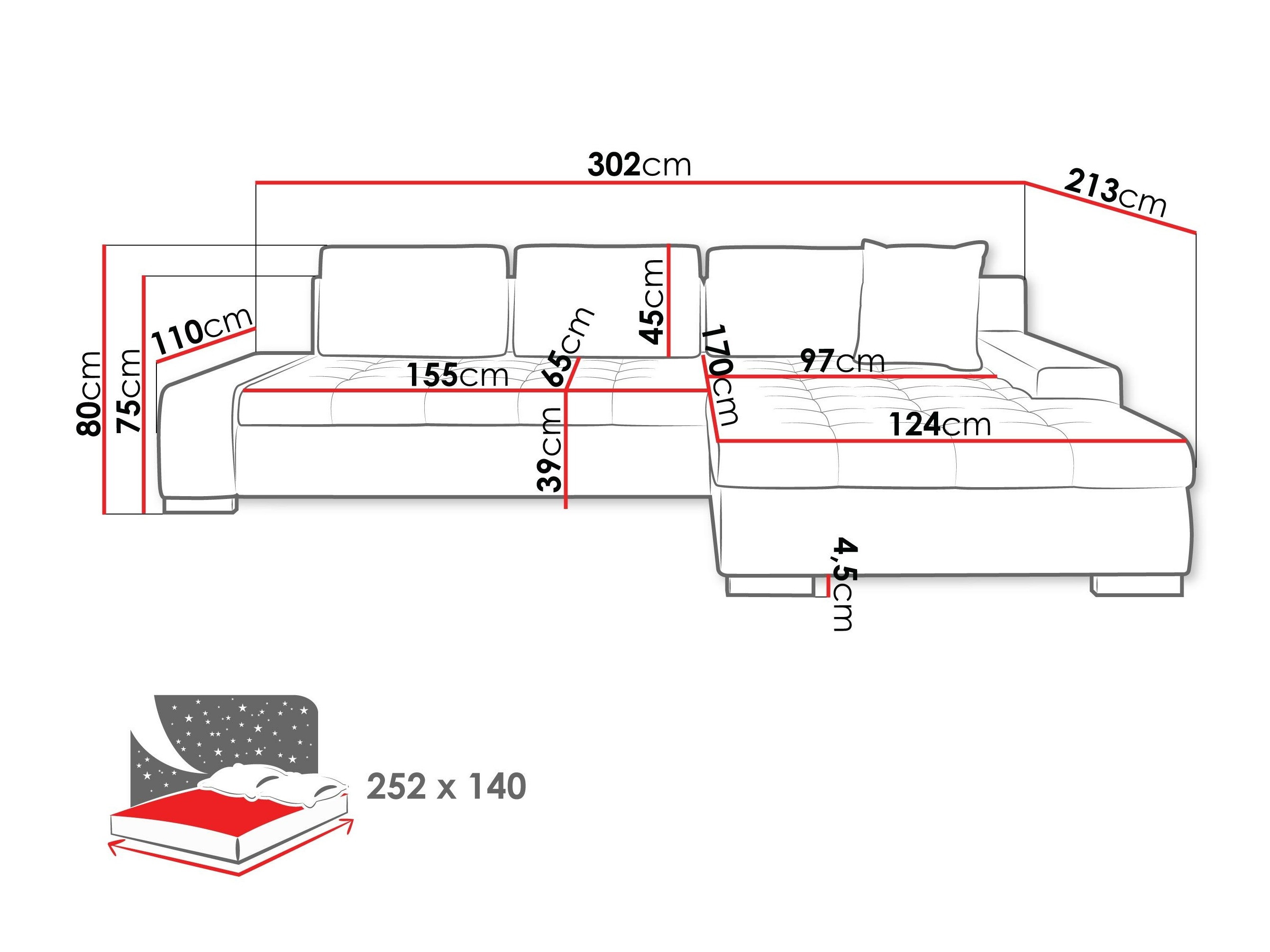 Sofá de canto Comfivo Nitor II (Soft 017 + Casablanca 2315)