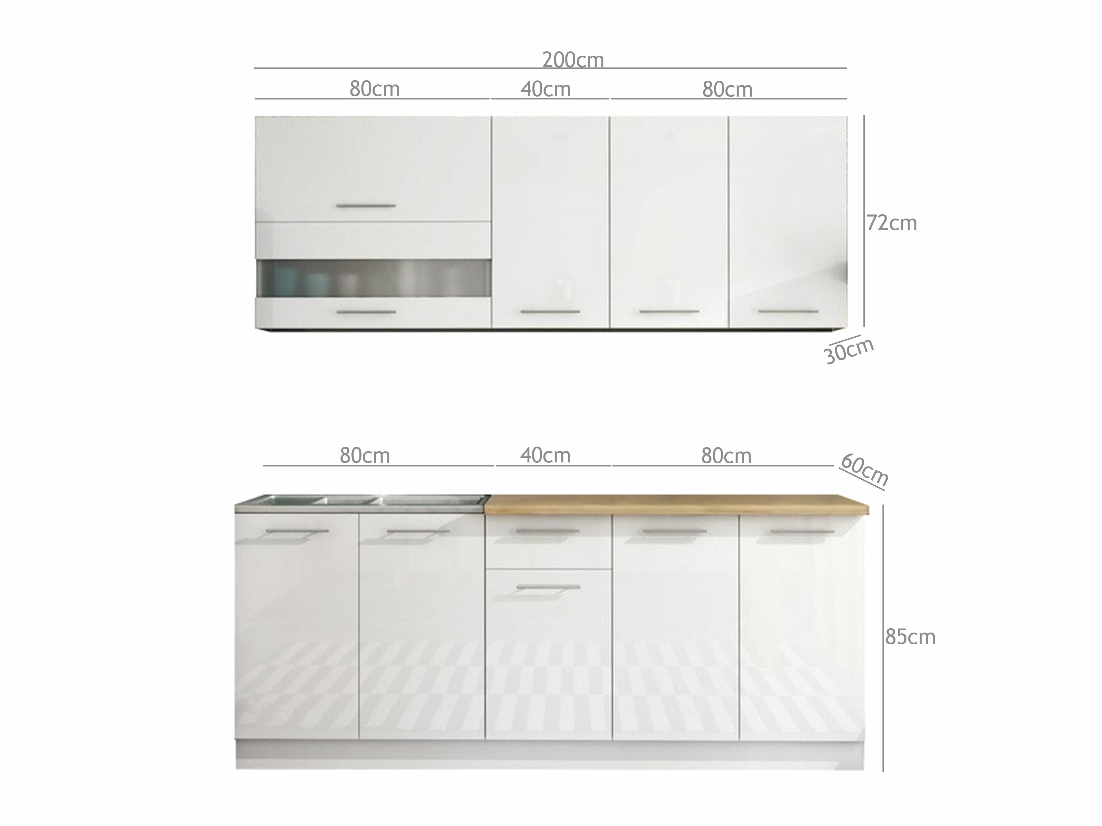 Conjunto de cozinha modular Tiffa White 115