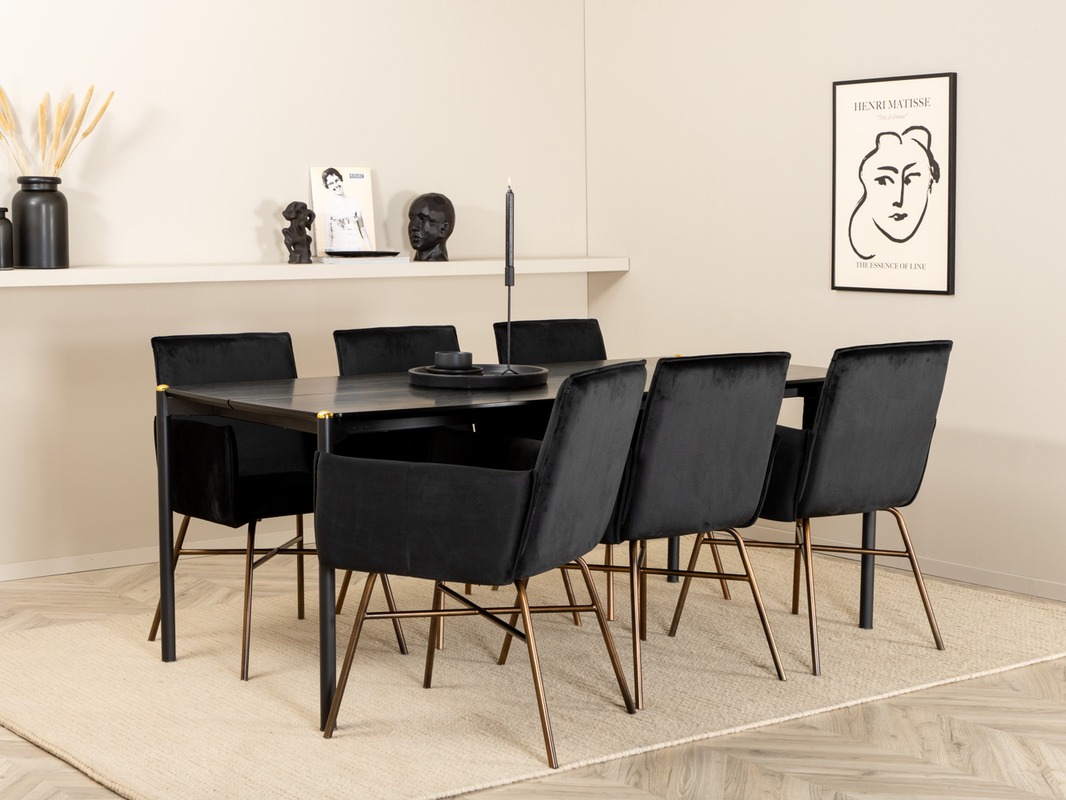 Conjunto para refeições Dallas 5034 (Preto + Cobre)