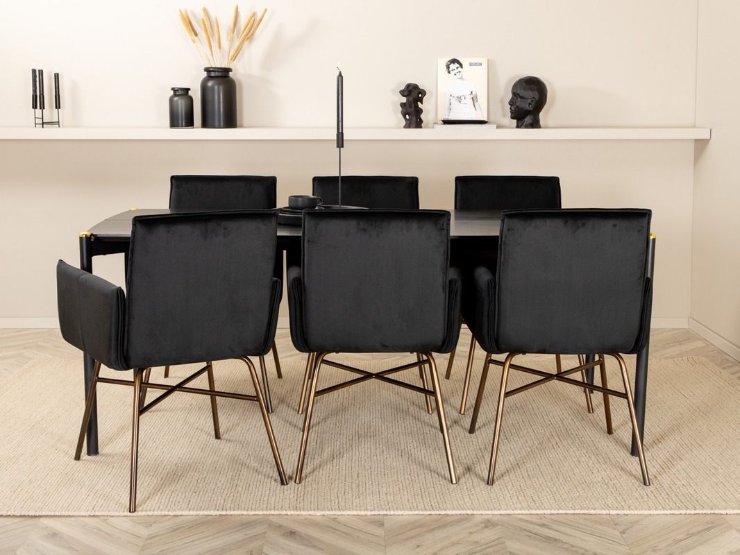 Conjunto para refeições Dallas 5034 (Preto + Cobre)