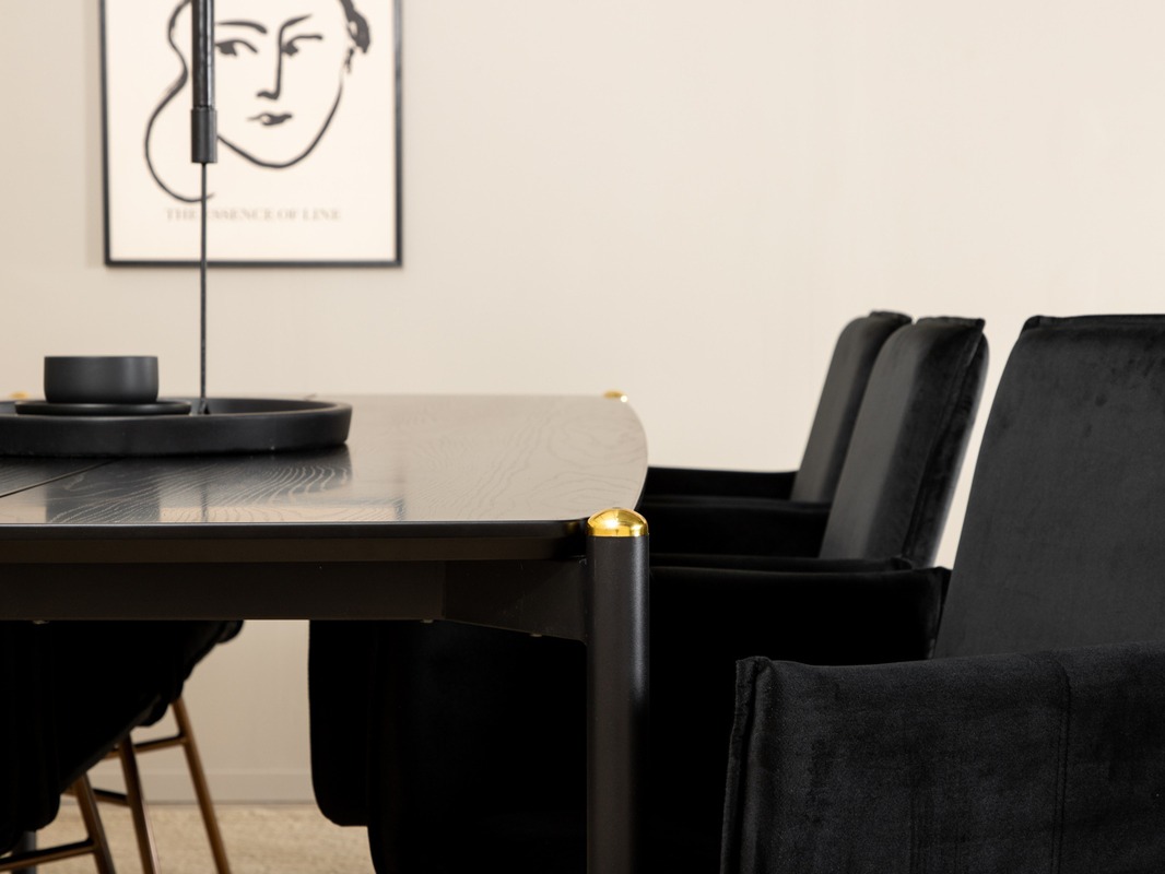 Conjunto para refeições Dallas 5034 (Preto + Cobre)