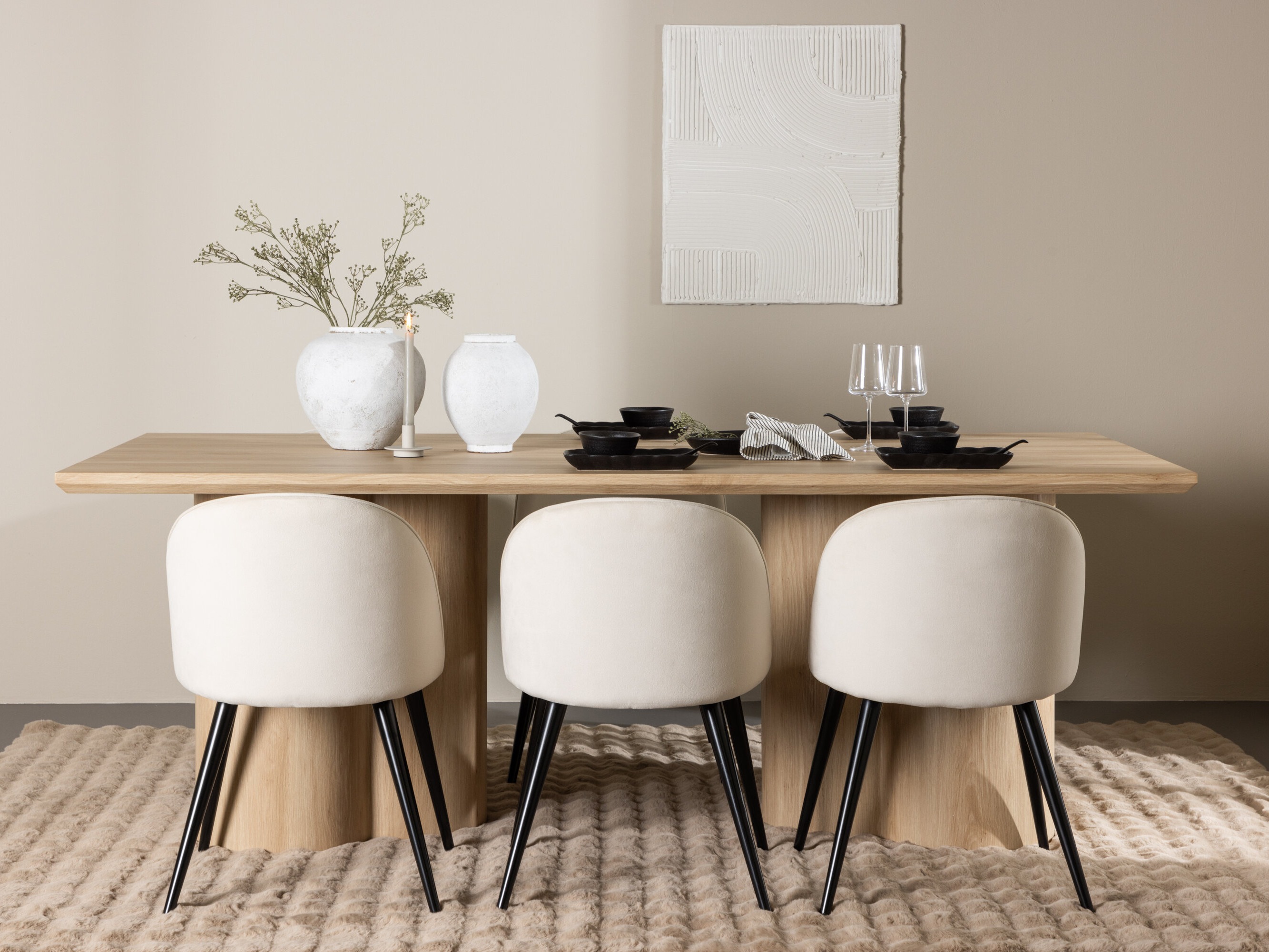 Conjunto para refeições Dallas 5330 (Madeira clara)