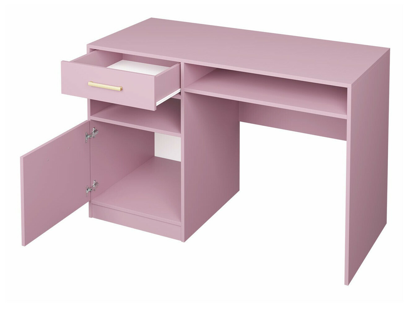 Mesa de escritório Rosa (Azul + Dourado)