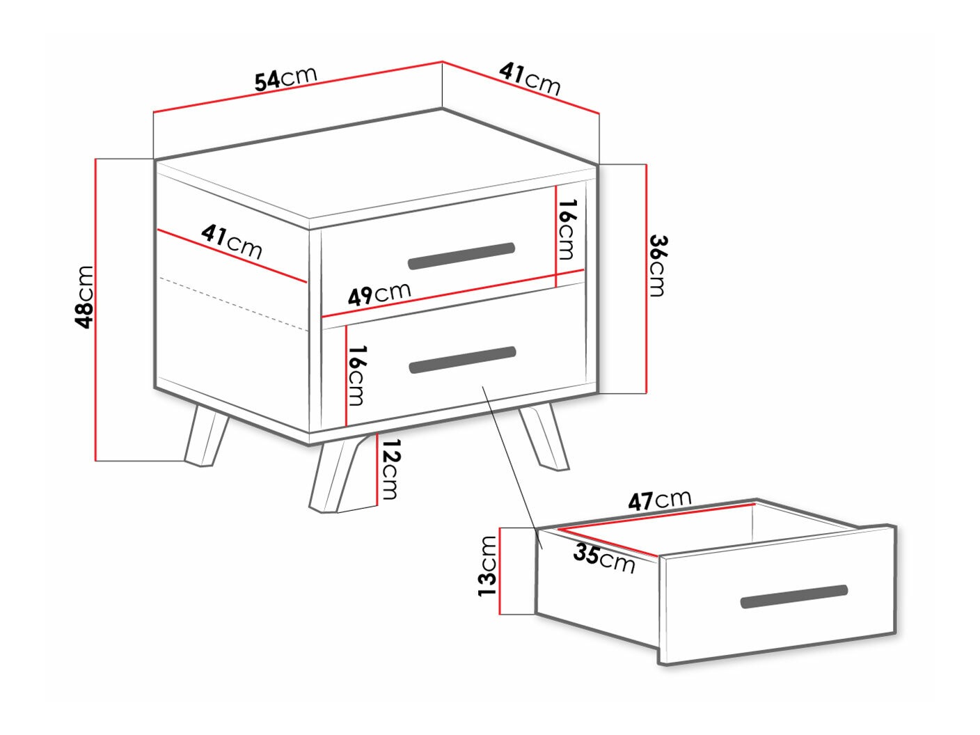 Mesa de cabeceira Dortivu (Branco)