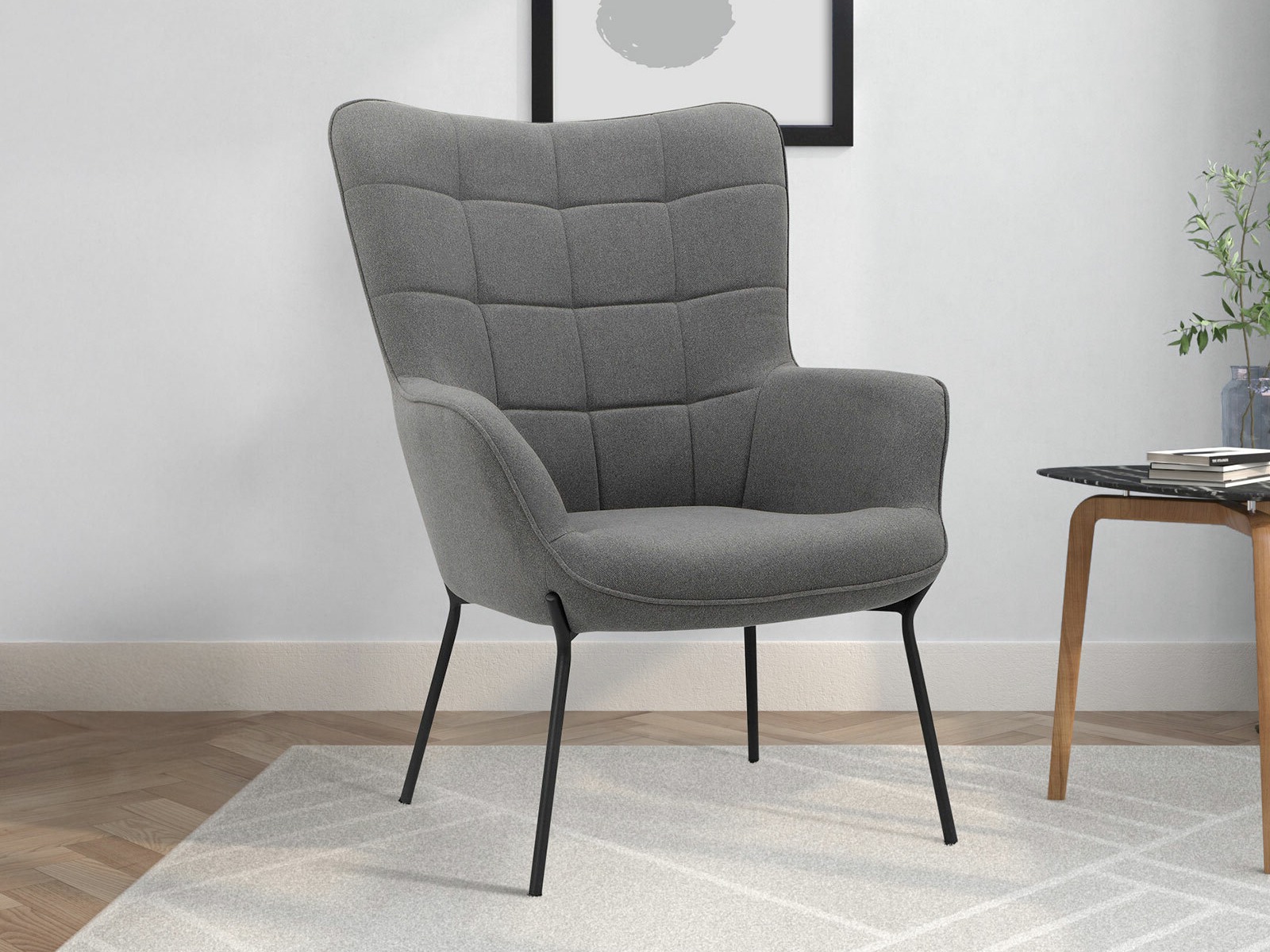 Poltrona Denton 1008 (Cinzento escuro)