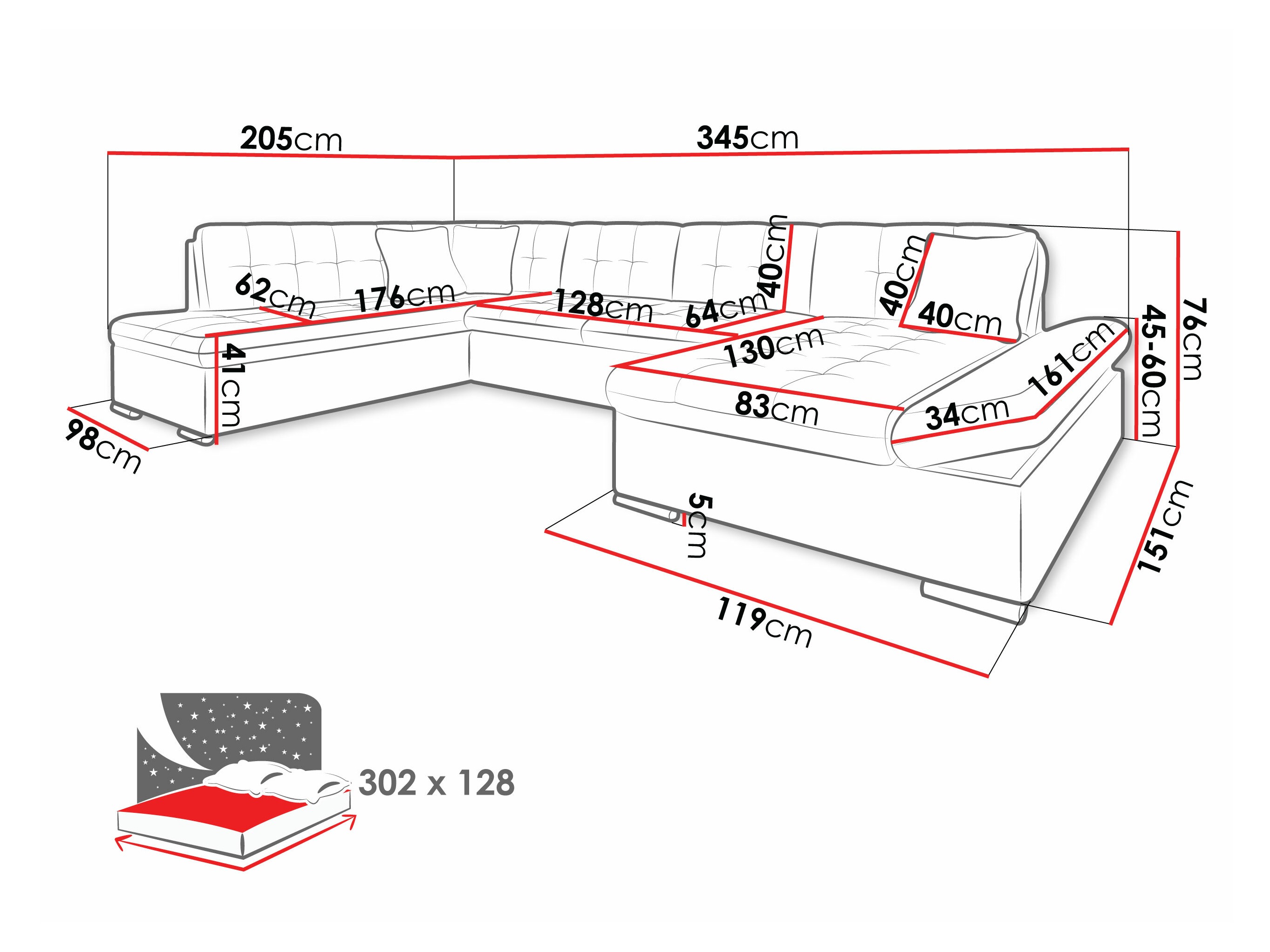 Sofá de canto Comfivo 150 (Flow 6)