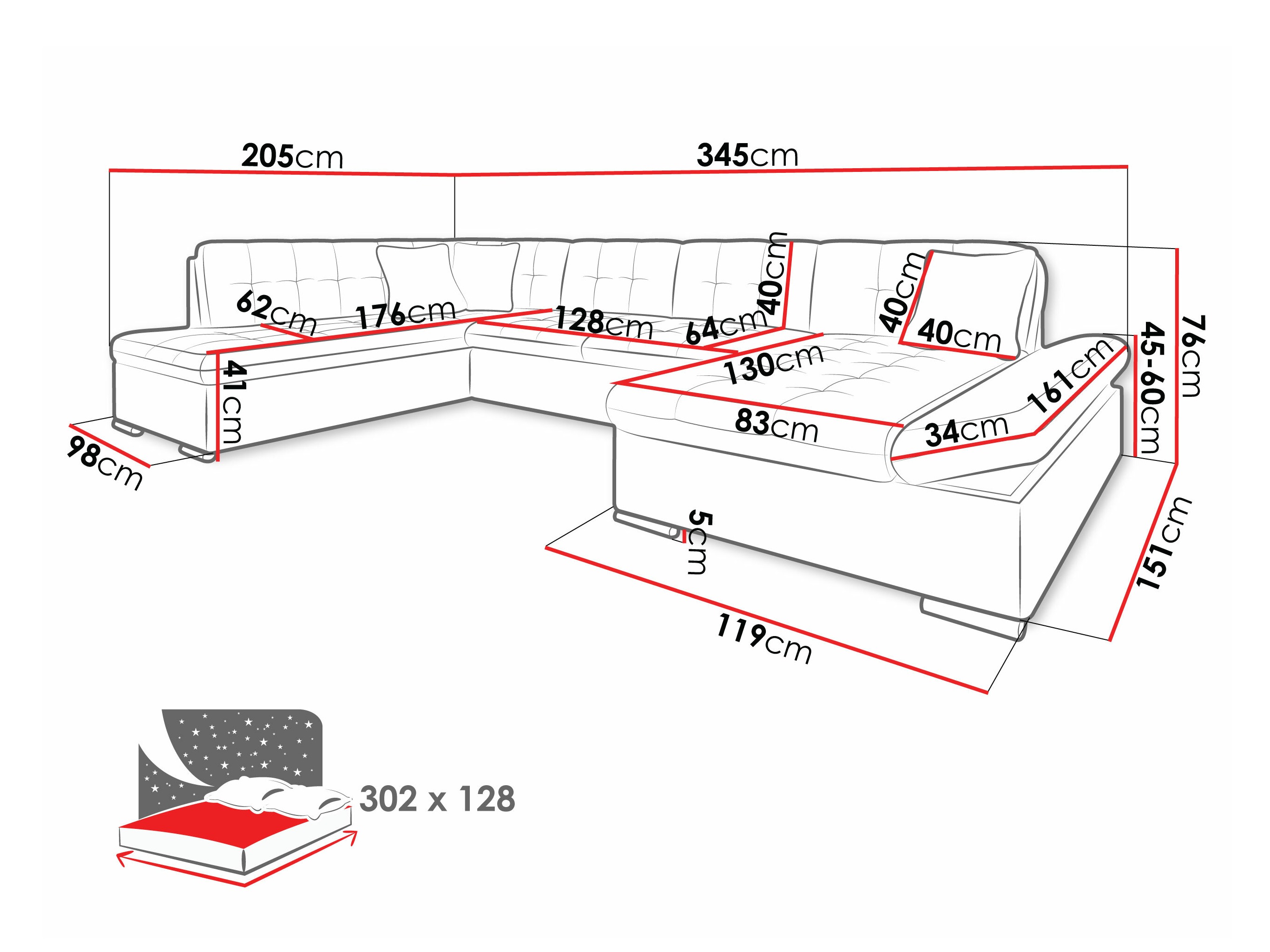 Sofá de canto Comfivo 150 (Poso 05)