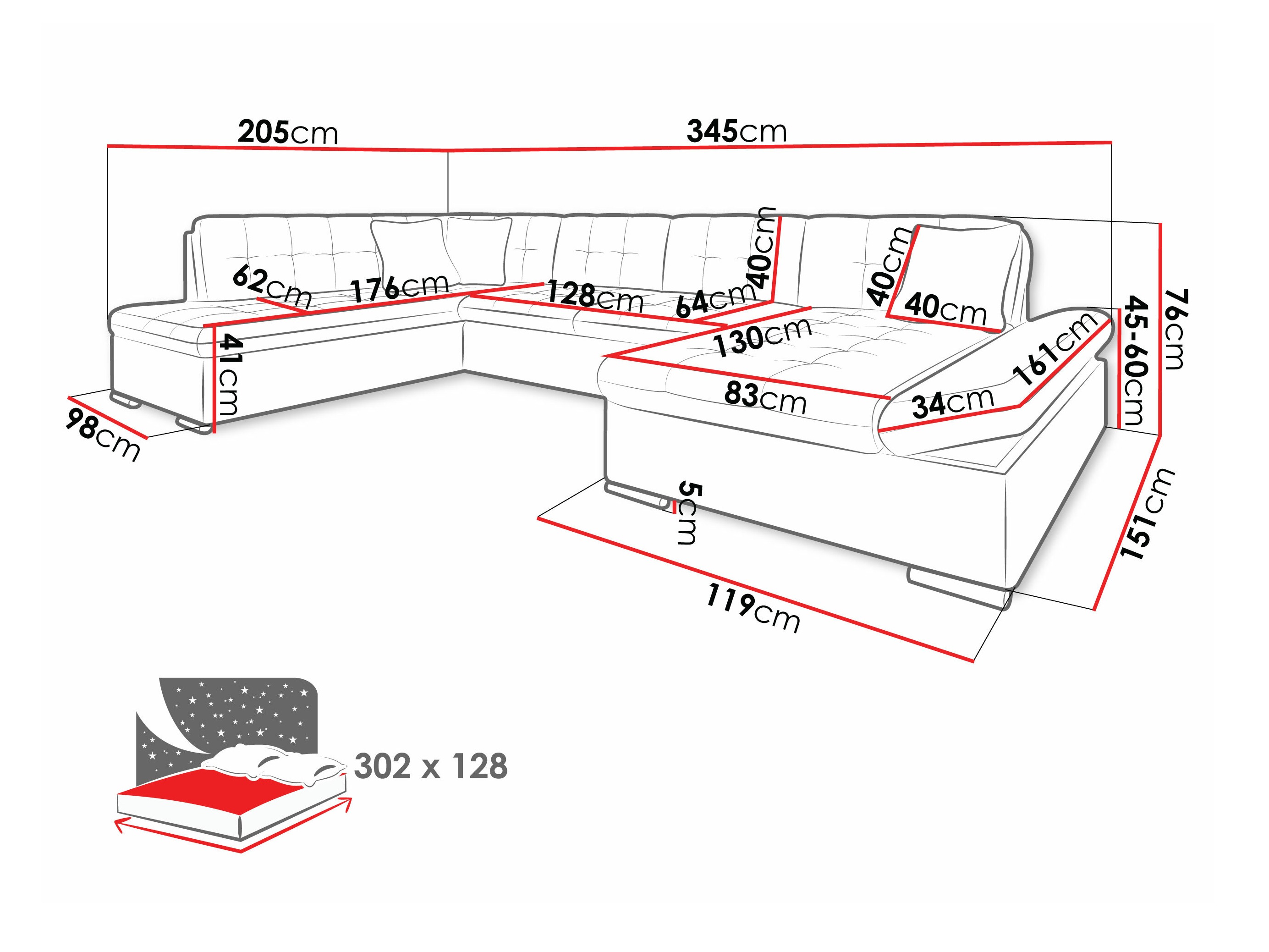 Sofá de canto Comfivo 150 (Soft 011 + Soul 17)
