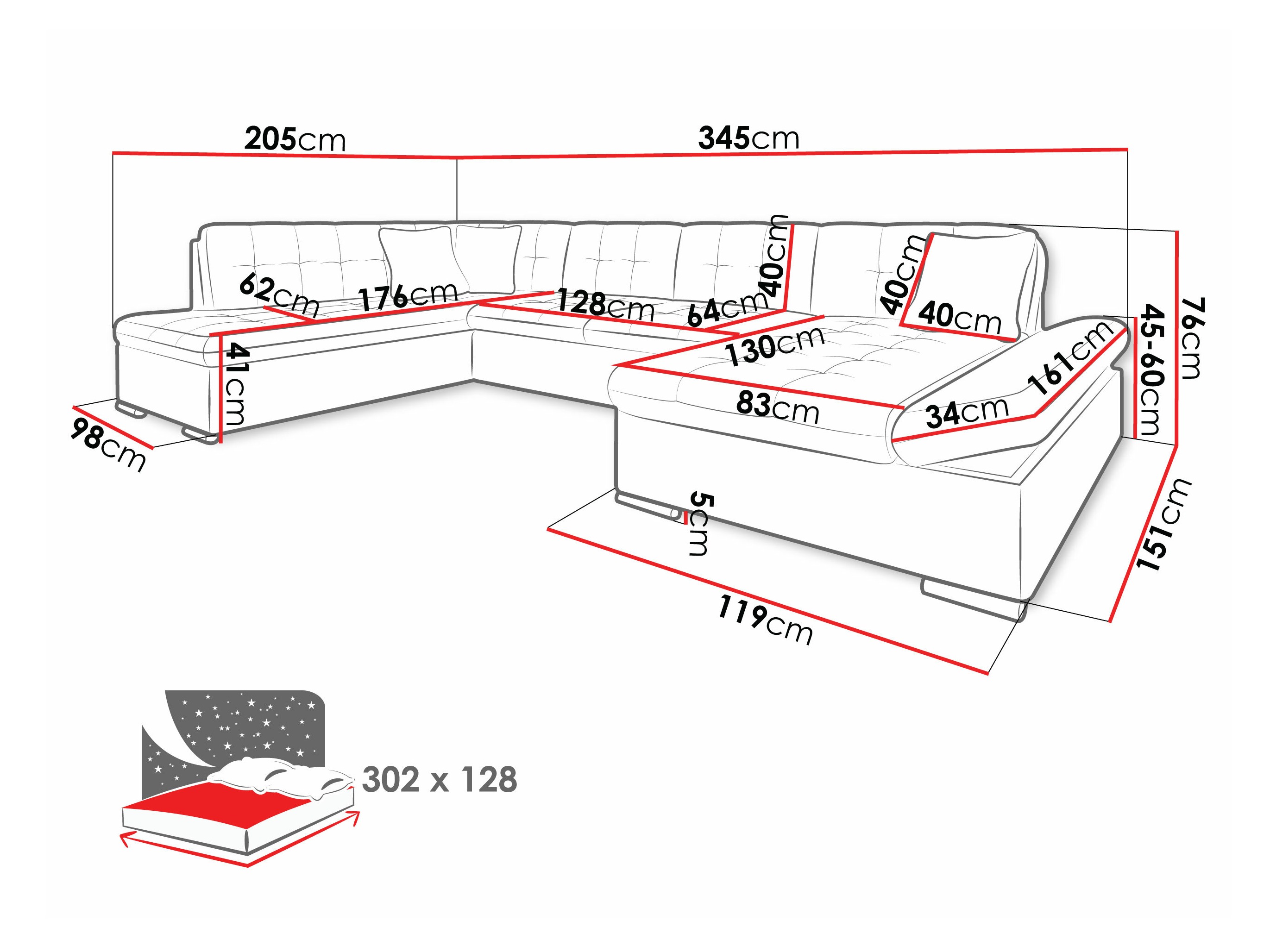 Sofá de canto Comfivo Tilia II (Venus Velvet 2918 + Magic Velet 2258)