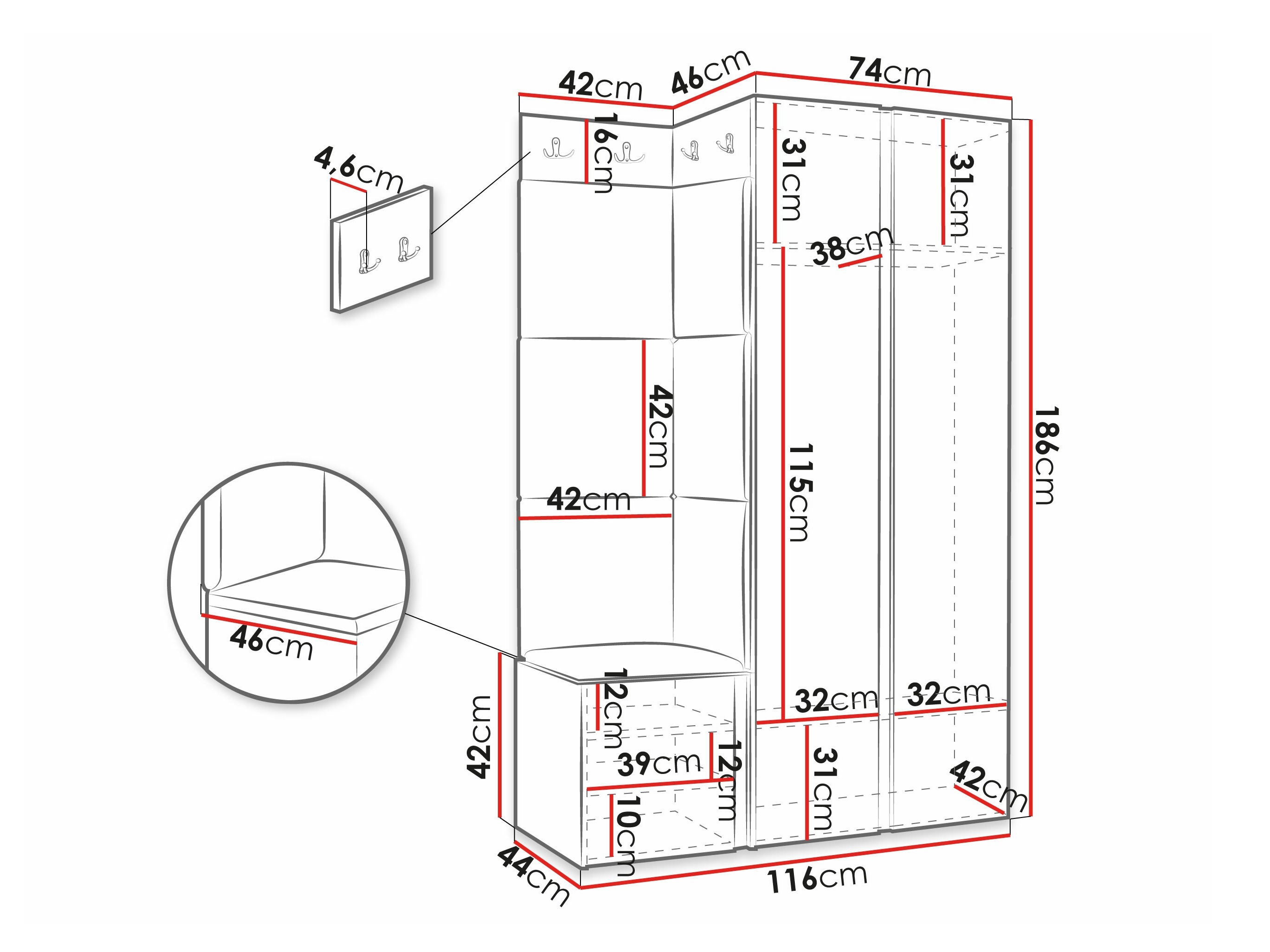 Conjunto para corredor Hartford 388 (Preto)