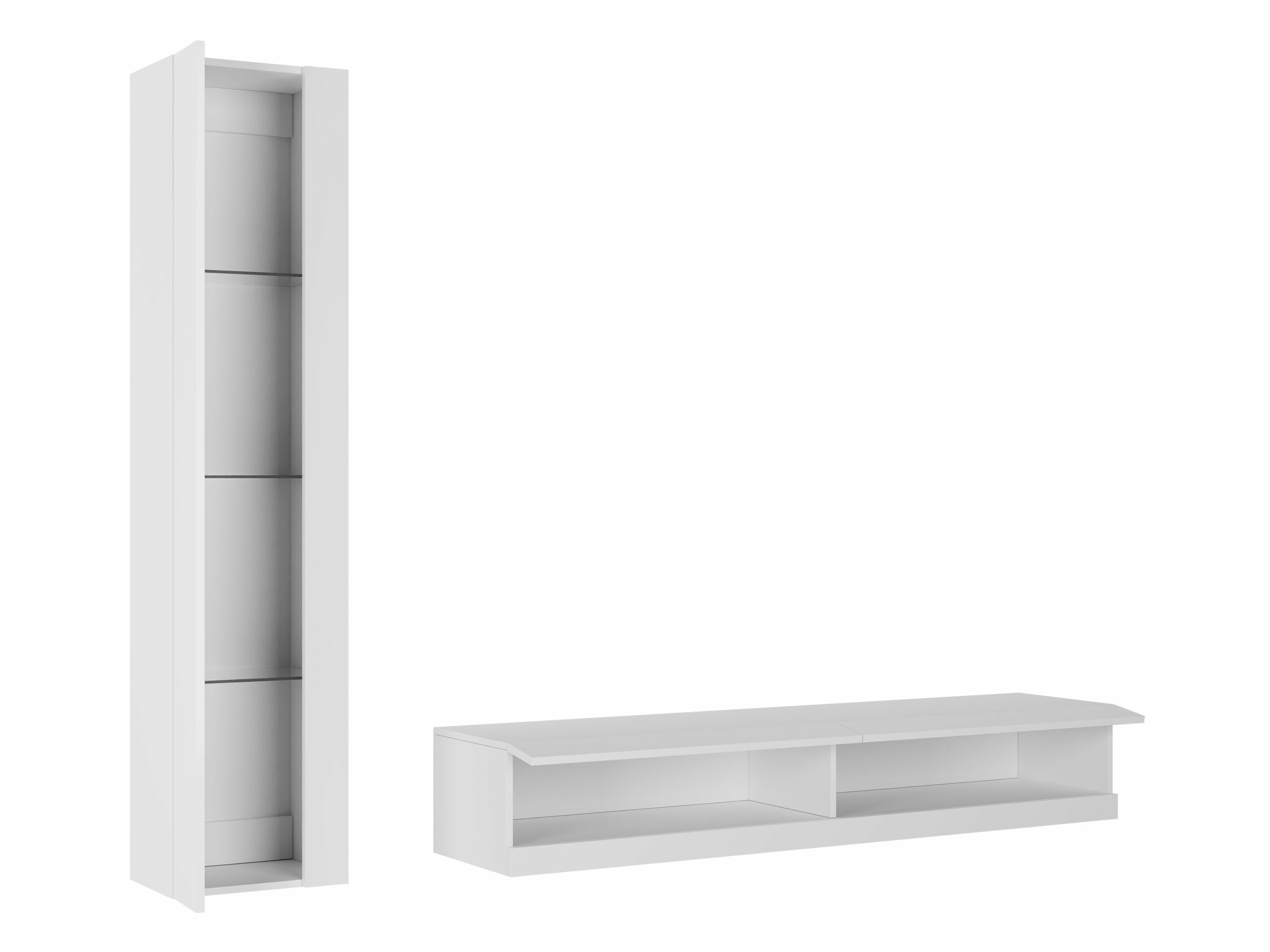 Conjunto para sala de estar Venenou 118 (Branco + Branco brilhante)