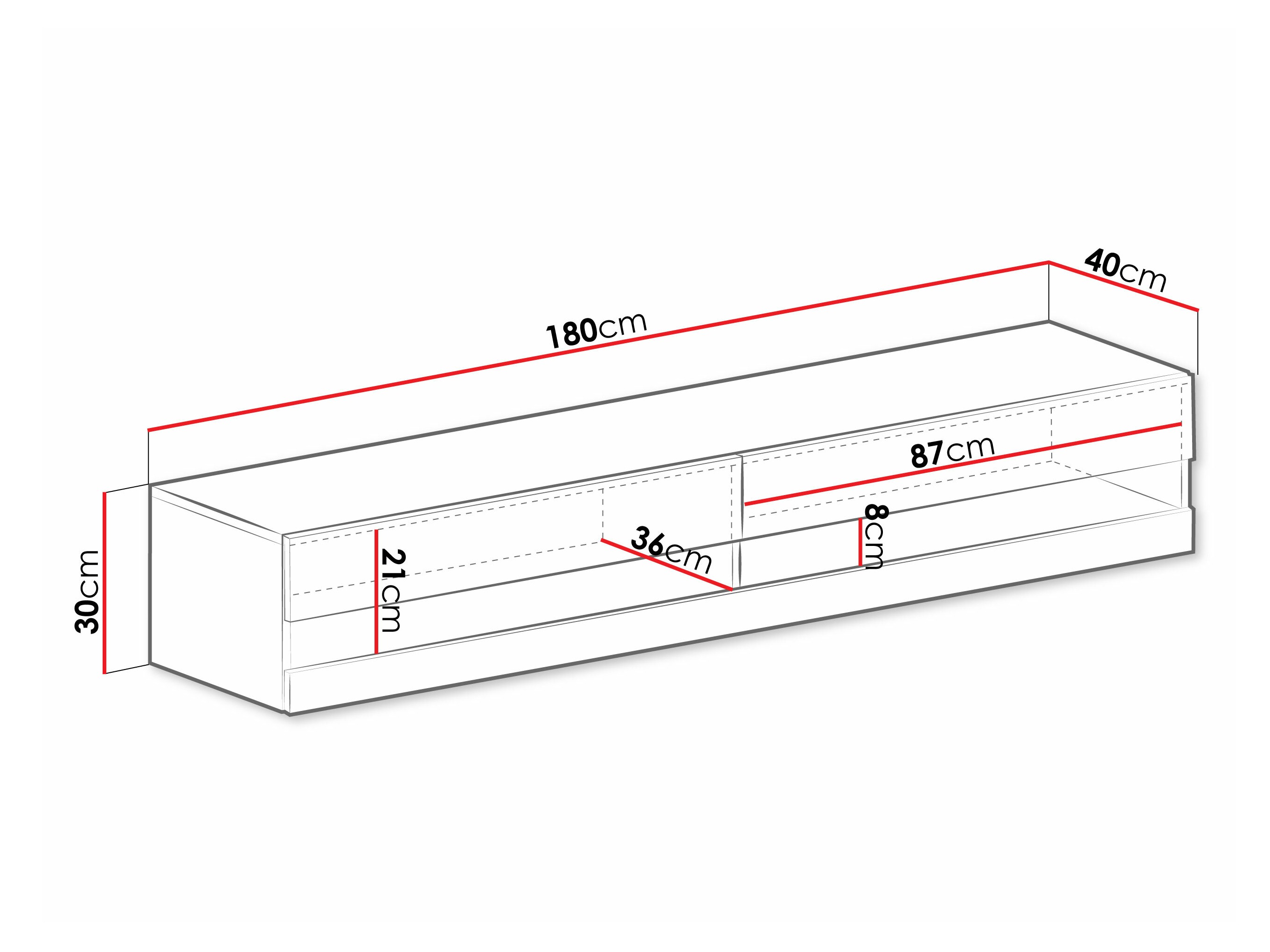 Móvel de TV Vilrin (Branco + Branco brilhante)
