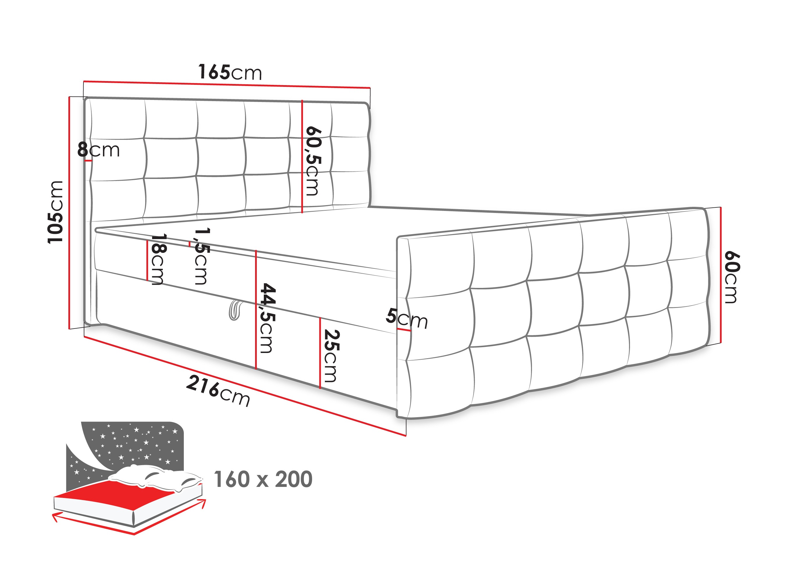 Cama continental Memphis 100 (Rico 03)