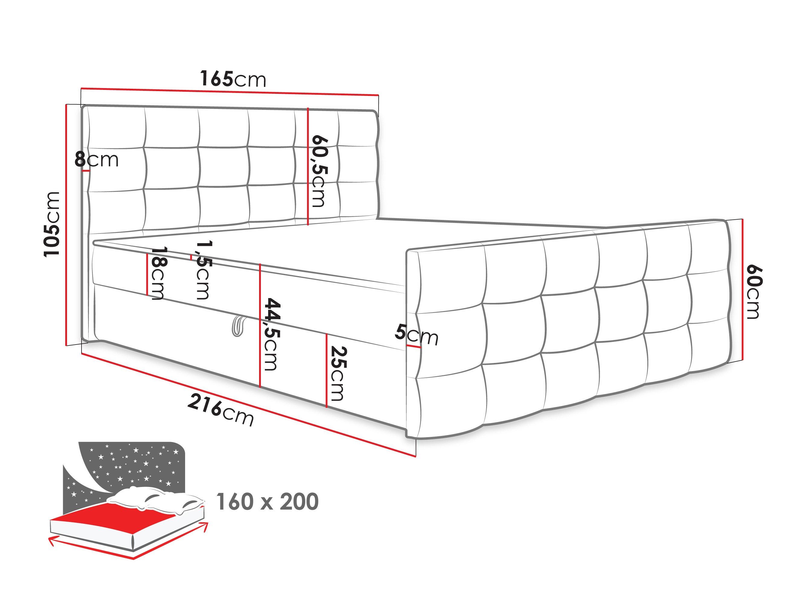 Cama continental Memphis 100 (Rico 21)