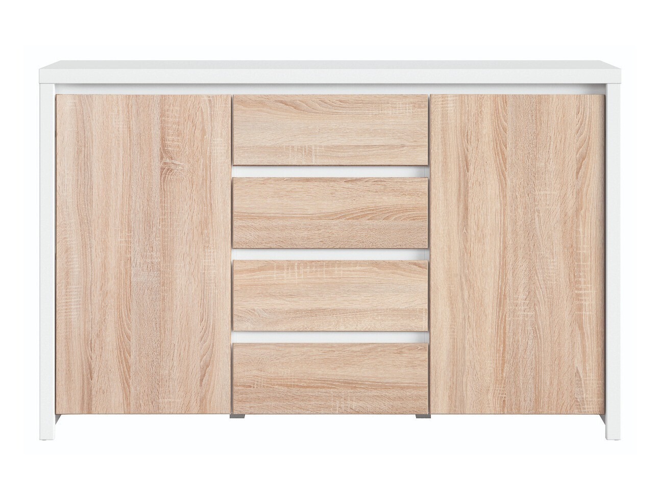 Cómoda Nolroma 103 (Branco + Carvalho sonoma)