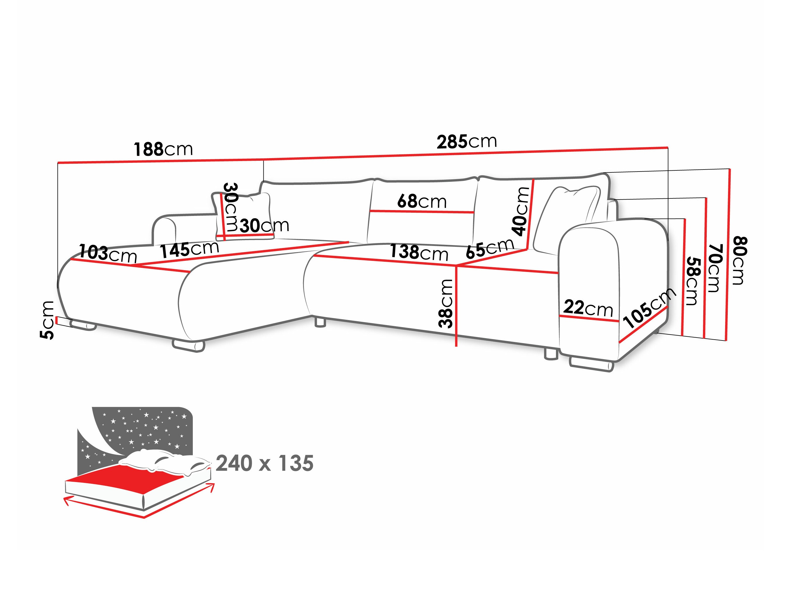 Sofá de canto Comfivo 410 (Poso 100)
